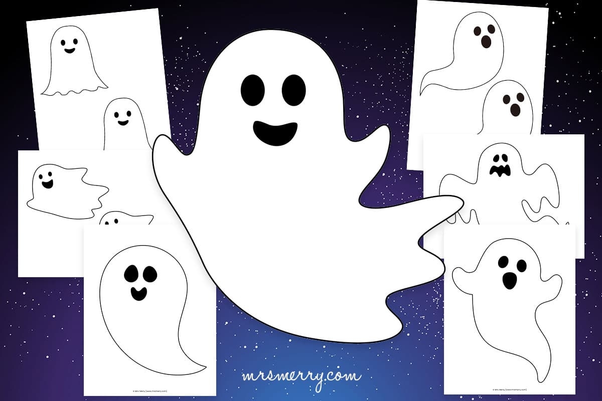 10 Ghost Template Printables For Halloween Crafts Mrs Merry 10 Ghost Template Printables For Halloween Crafts Mrs Merry
