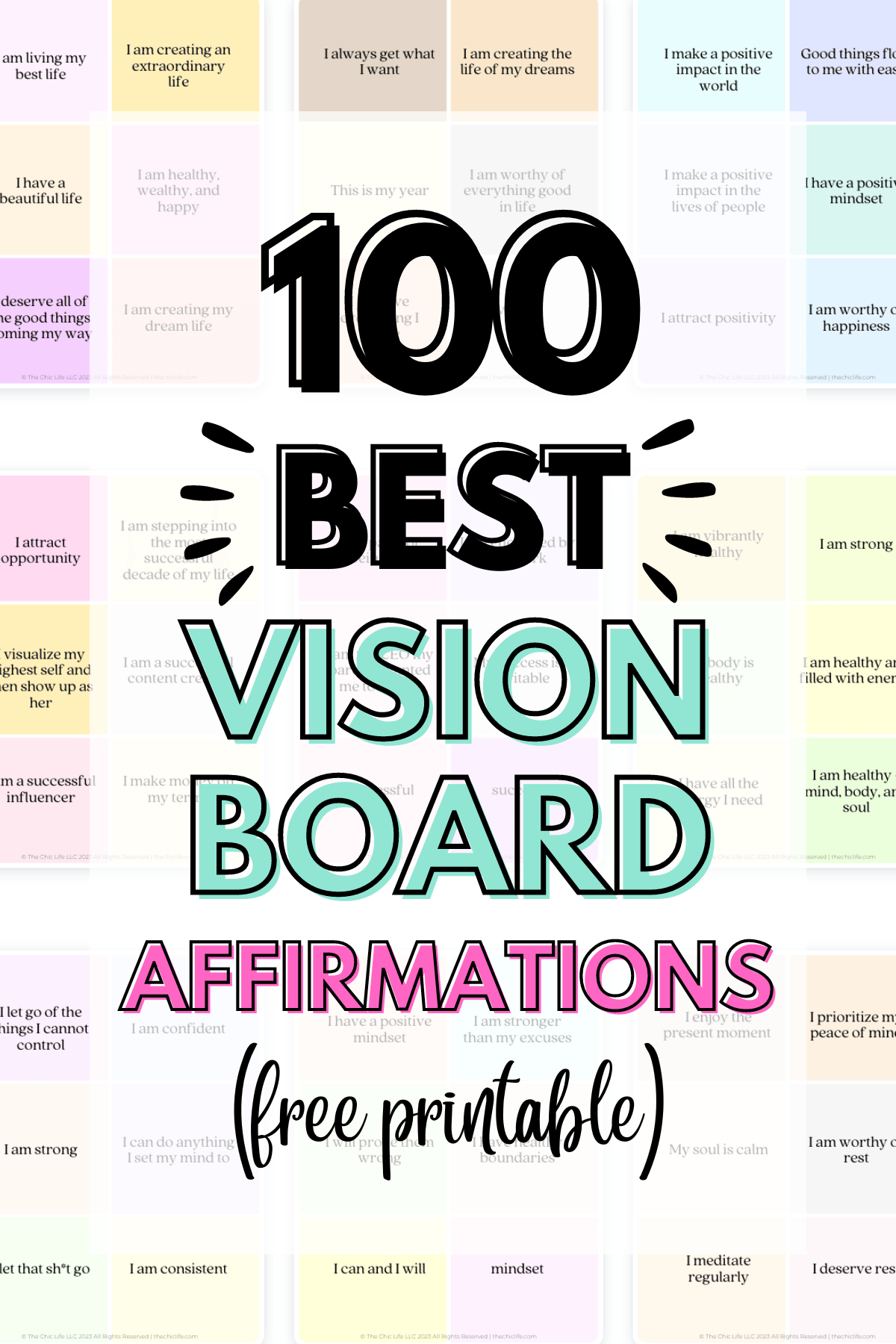 100 Best Vision Board Affirmations 2025 Free Printable The 