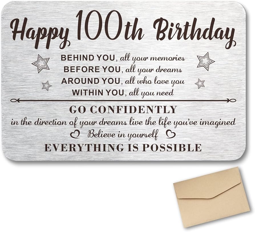 100th Birthday Card Gifts For Women Men Happy 100 Year Old Women Men Gift Ideas Engraved Wallet Card Birthday Gifts For 100 Year Old Grandma Grandpa 100th Birthday Card Gifts For Women Men Happy 100 Year Old Women Men Gift Ideas Engraved Wallet Card Birthday Gifts For 100 Year Old Grandma Grandpa