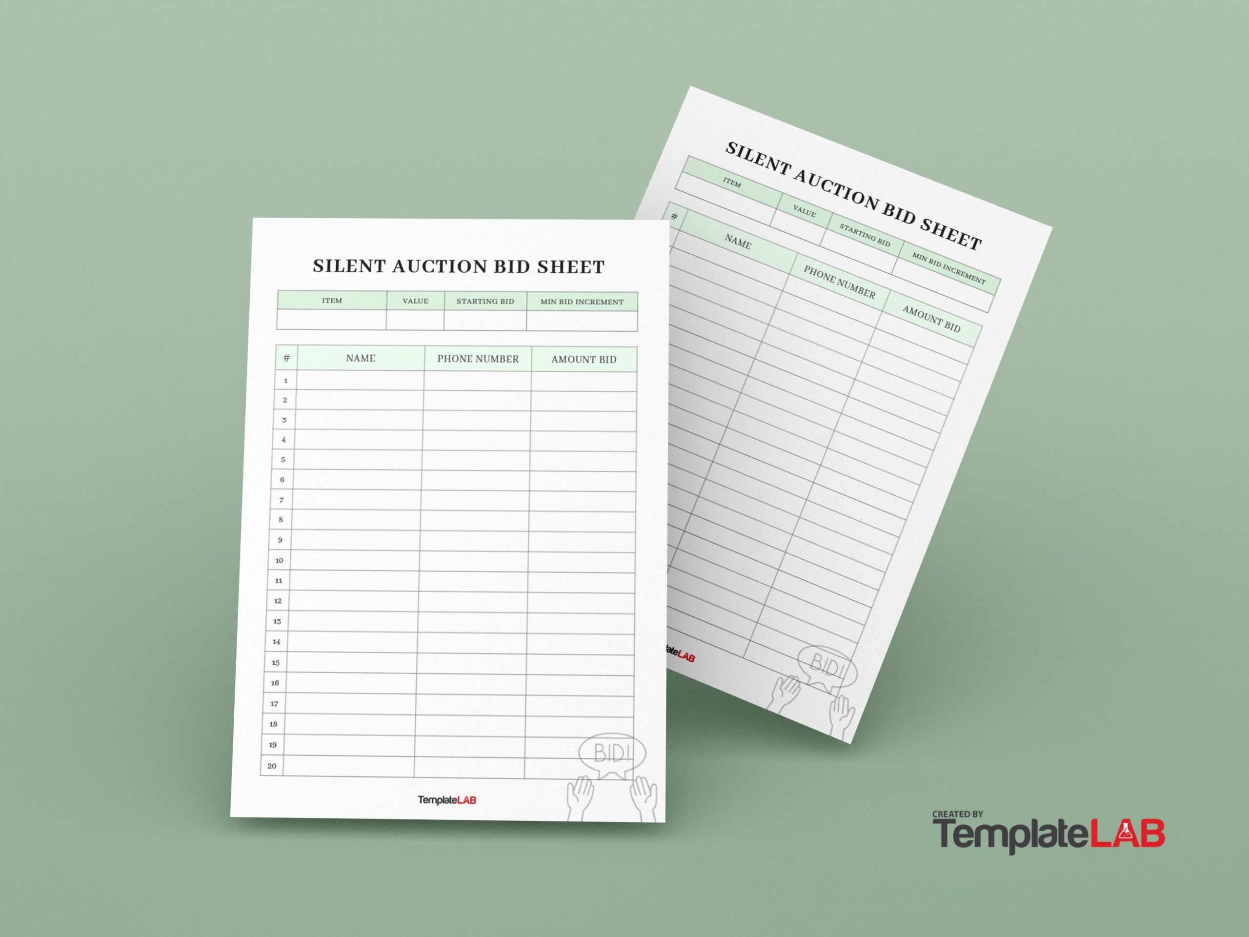 12 Best Silent Auction Bid Sheet Templates Word PDF Excel 