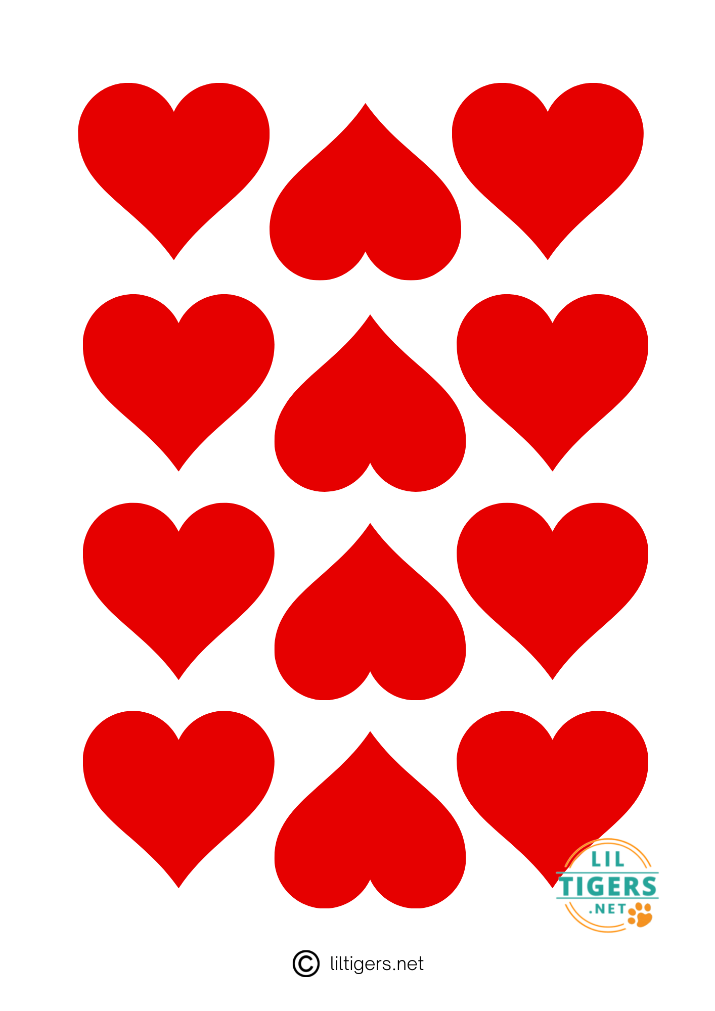 Free Printable Red Heart Templates