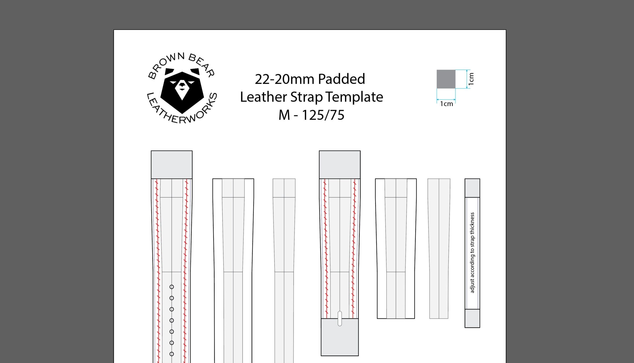 18 Printable Watch Strap Templates 18 20 22mm 3 Sizes Tapered 