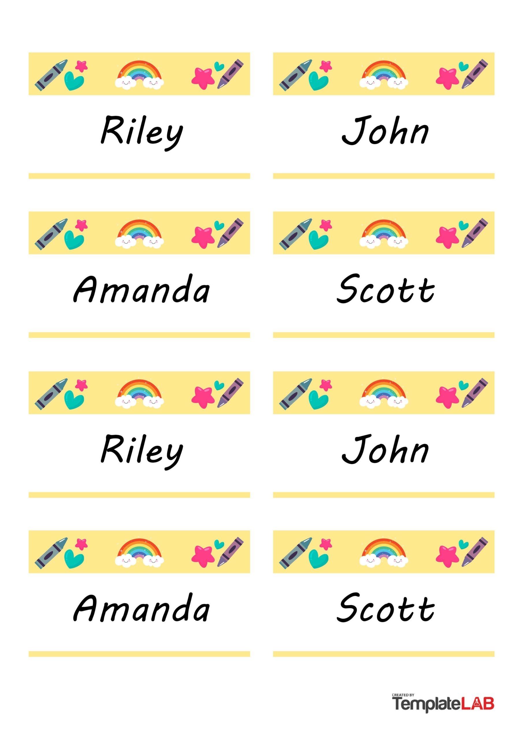 Printable Name Tag Template Preschool Free