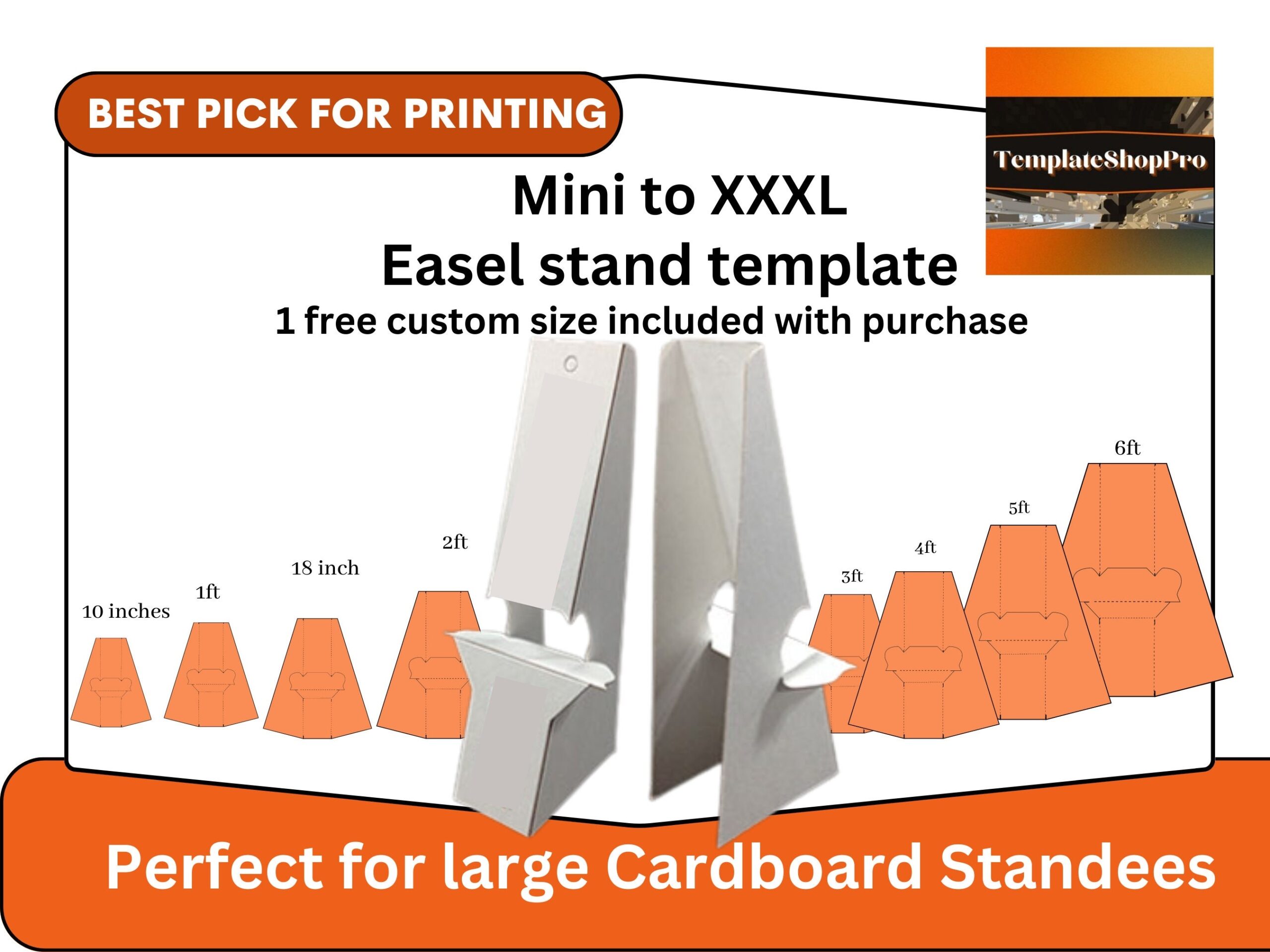 1ft 2ft 3ft 4ft 5ft 6ft Stand Template For Cardboard Cutout 