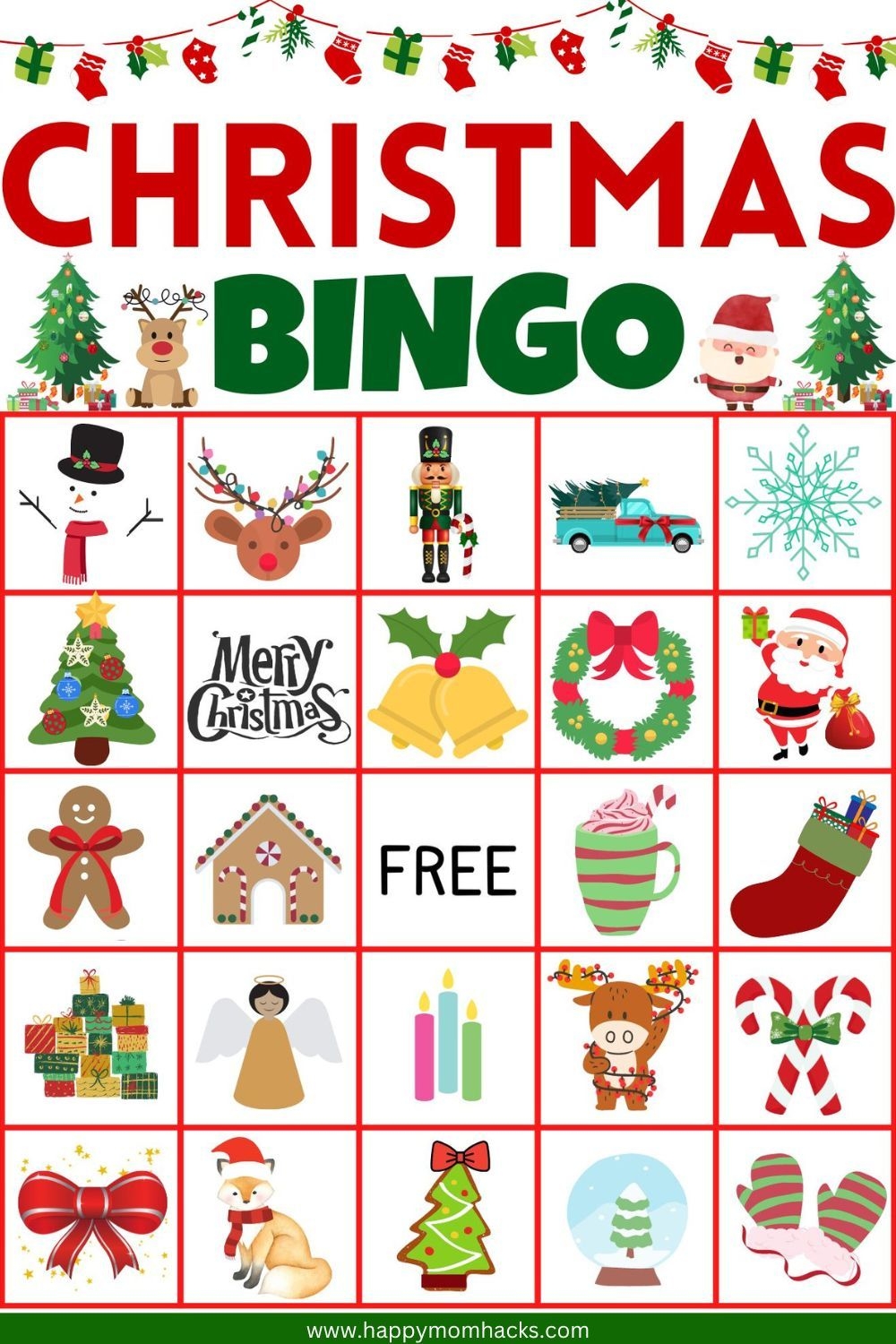 20 Best Free Printable Christmas Bingo Card Games 2024