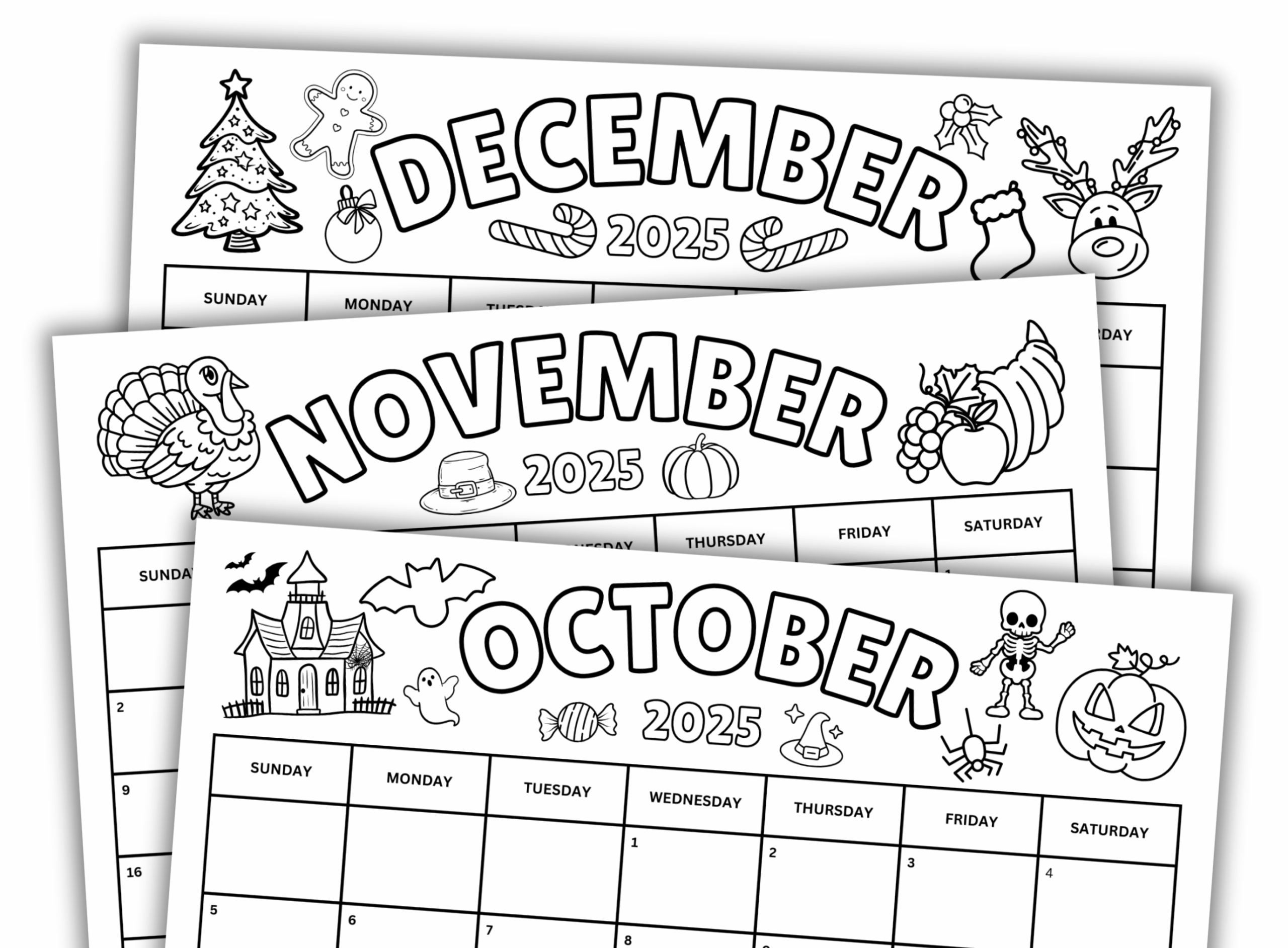 2025 Coloring Calendar Download 2025 Calendar Printable Activity For Kids 12 Month Calendar Worksheet Seasonal Monthly Coloring Pages 2025 Classful