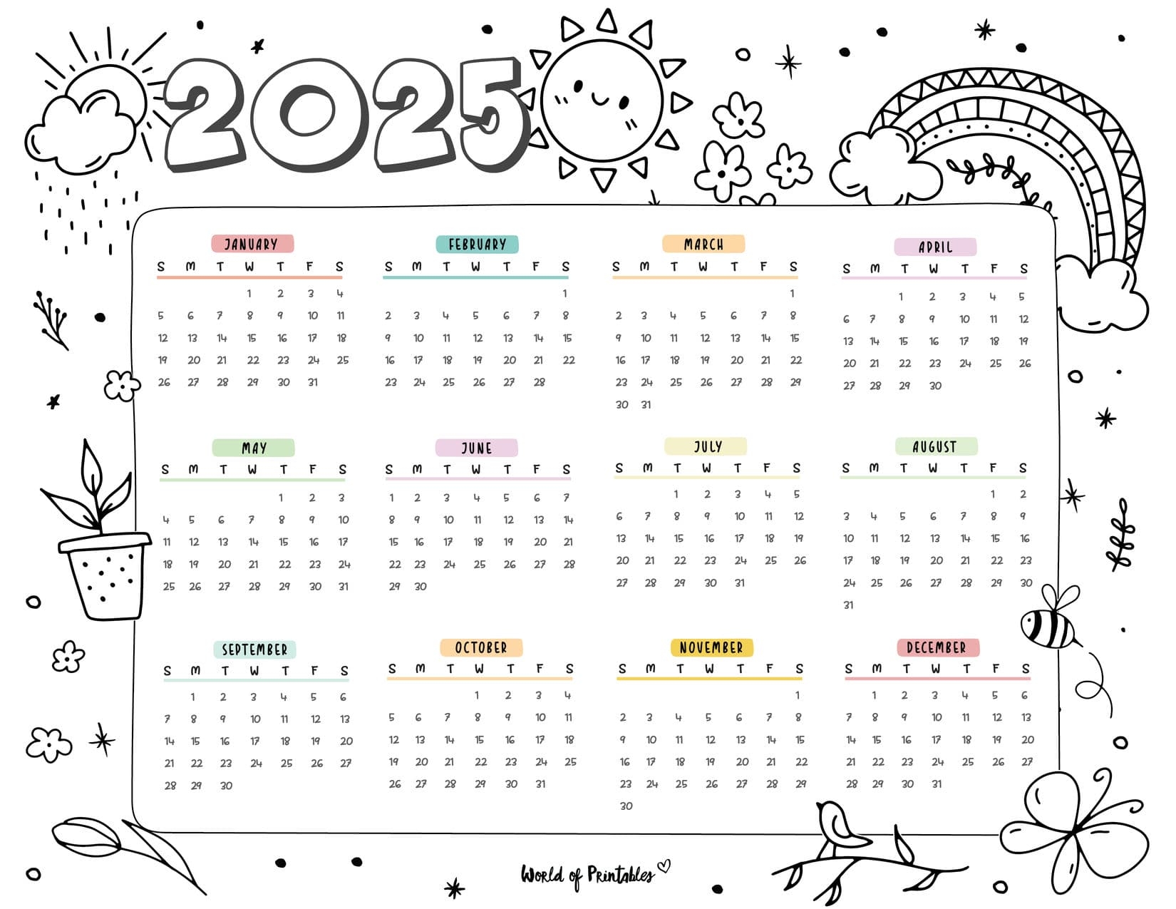 November 2025 Coloring Calendar