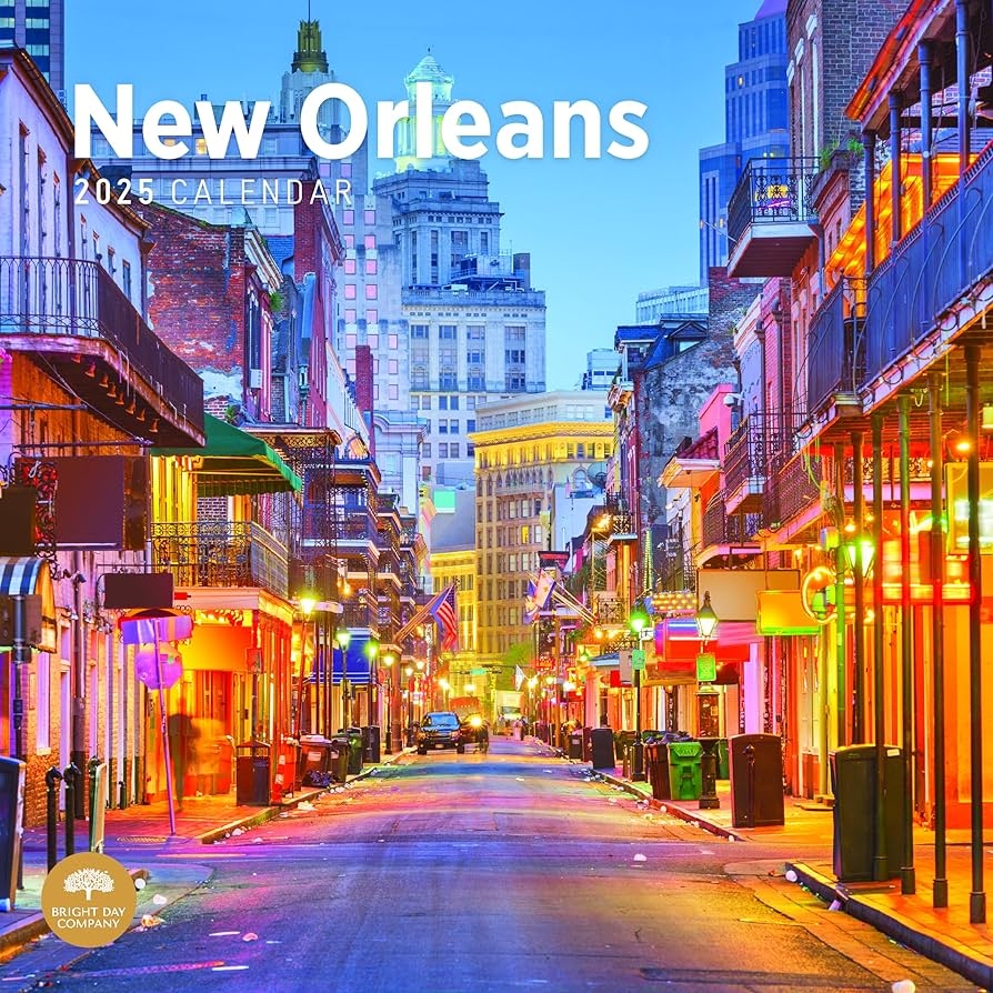 2025 New Orleans Monthly Wall Calendar By Bright Day 12 X 12 Inch Mardi Gras Bourbon Street Louisiana Amazon co uk Everything Else