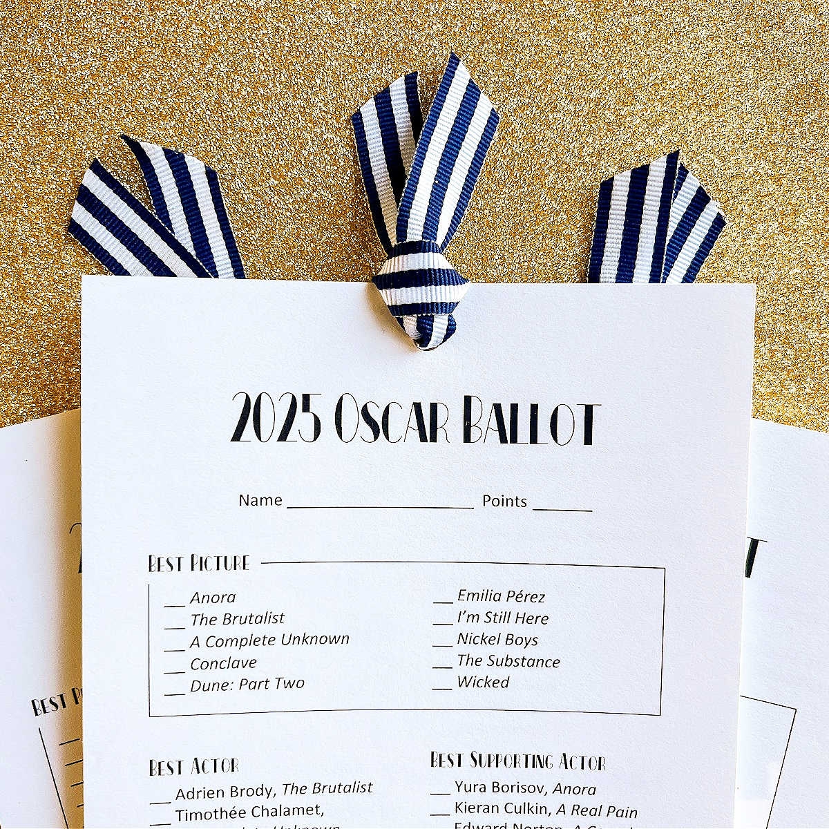 2025 Oscar Ballot Free Printable Hello Little Home