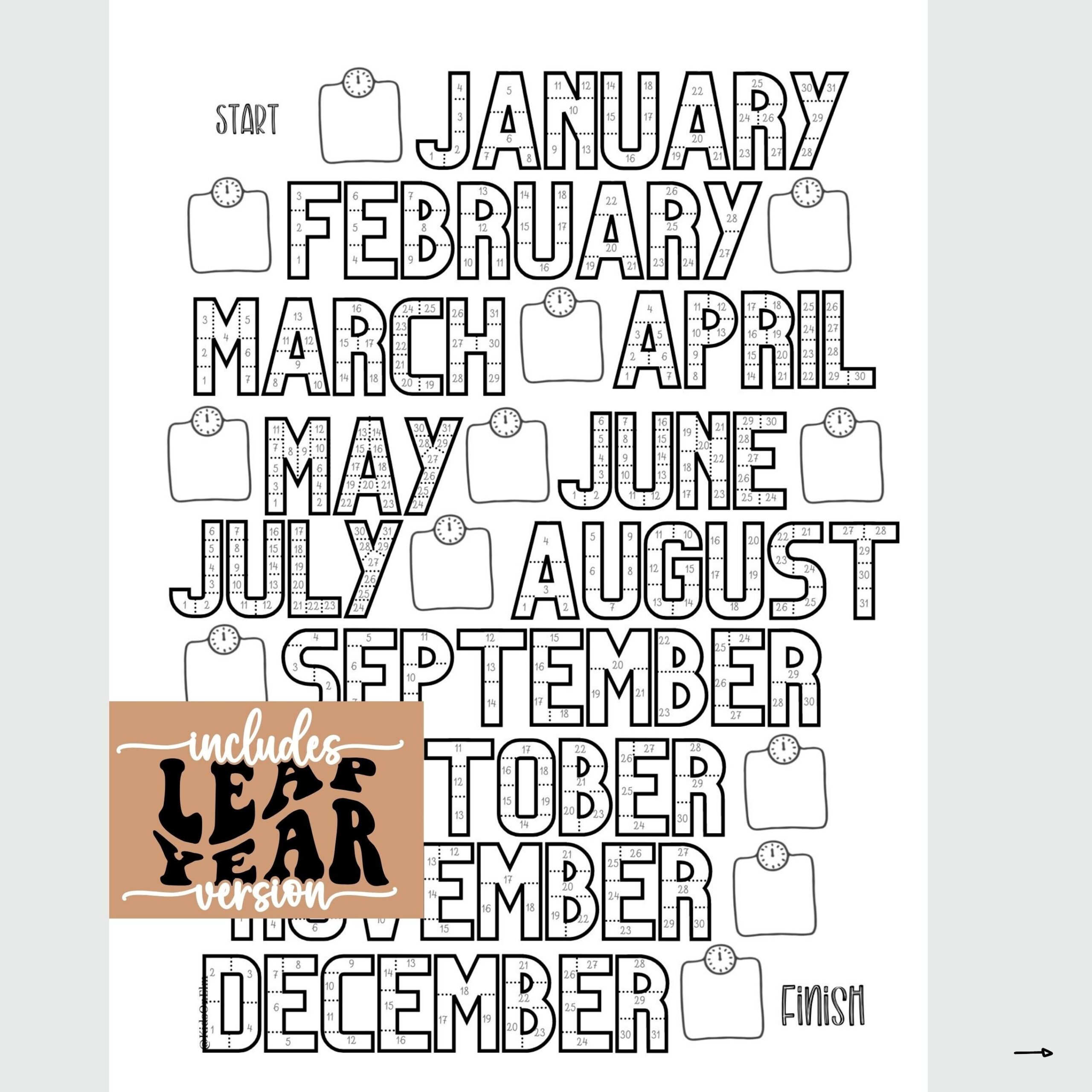 2025 Printable Workout Chart Pounds Lost Coloring Page Digital Planner Insert Daily Exercise Tracker Monthly Weight Loss Journal Etsy