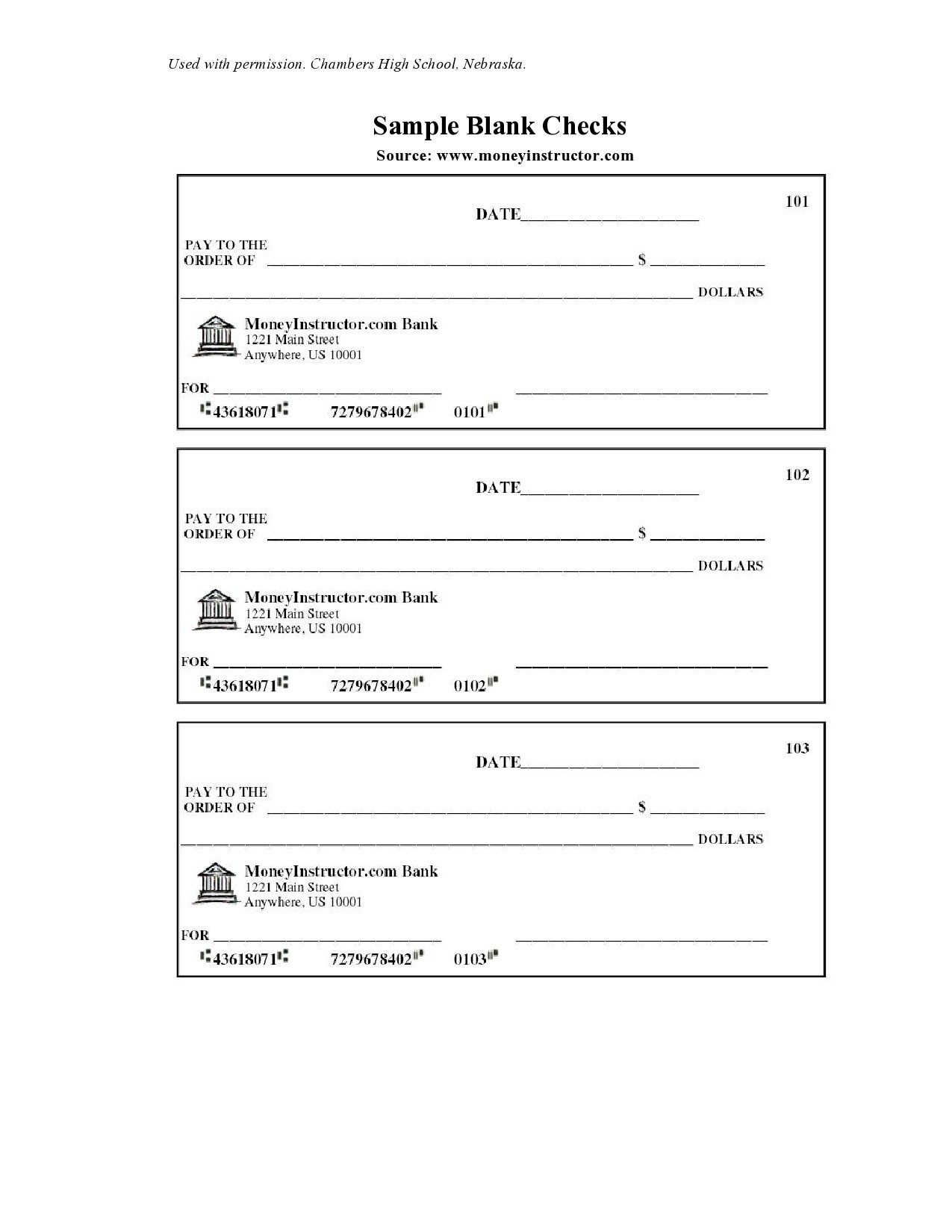 Free Printable Personal Check Template
