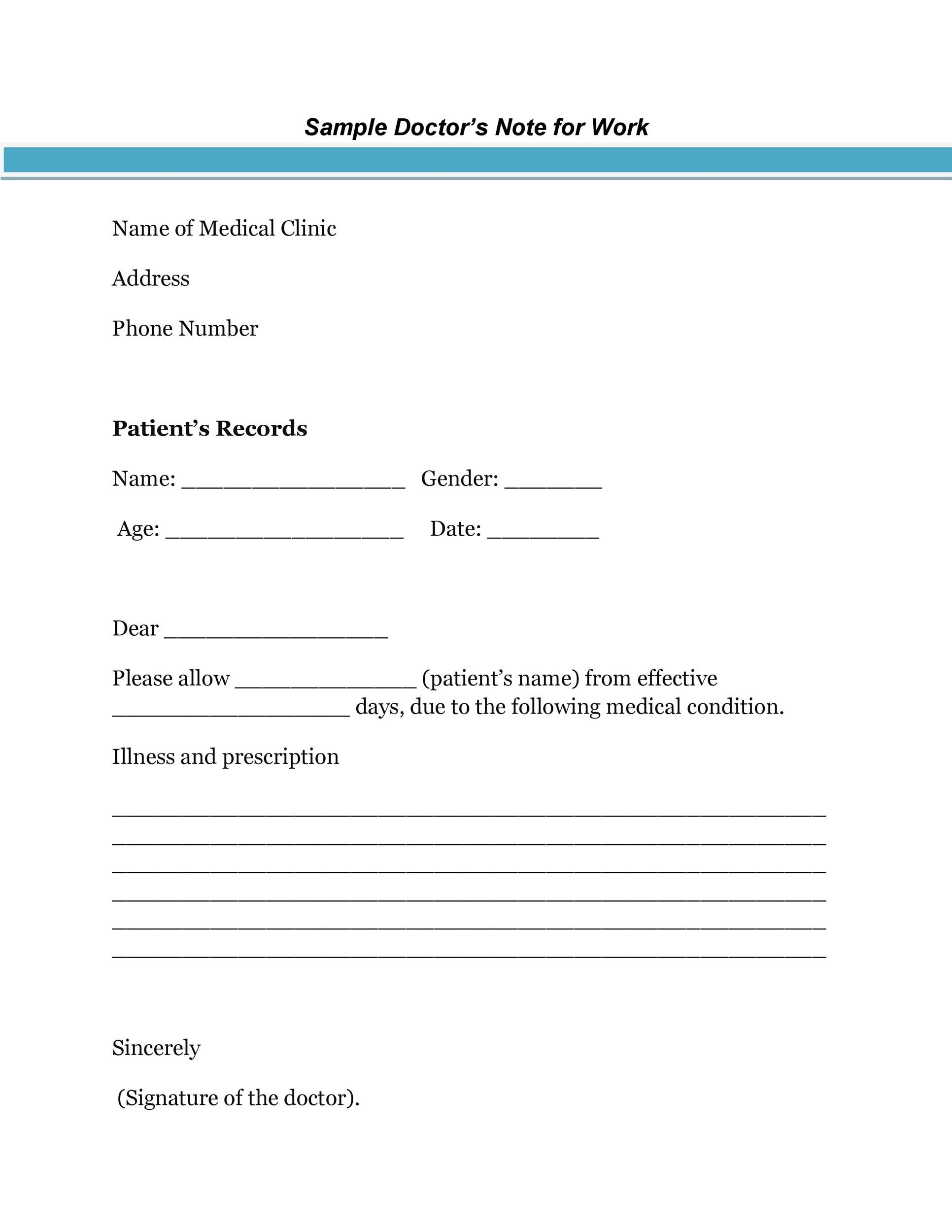 25 Free Doctor Note Excuse Templates TemplateLab Doctors Note 