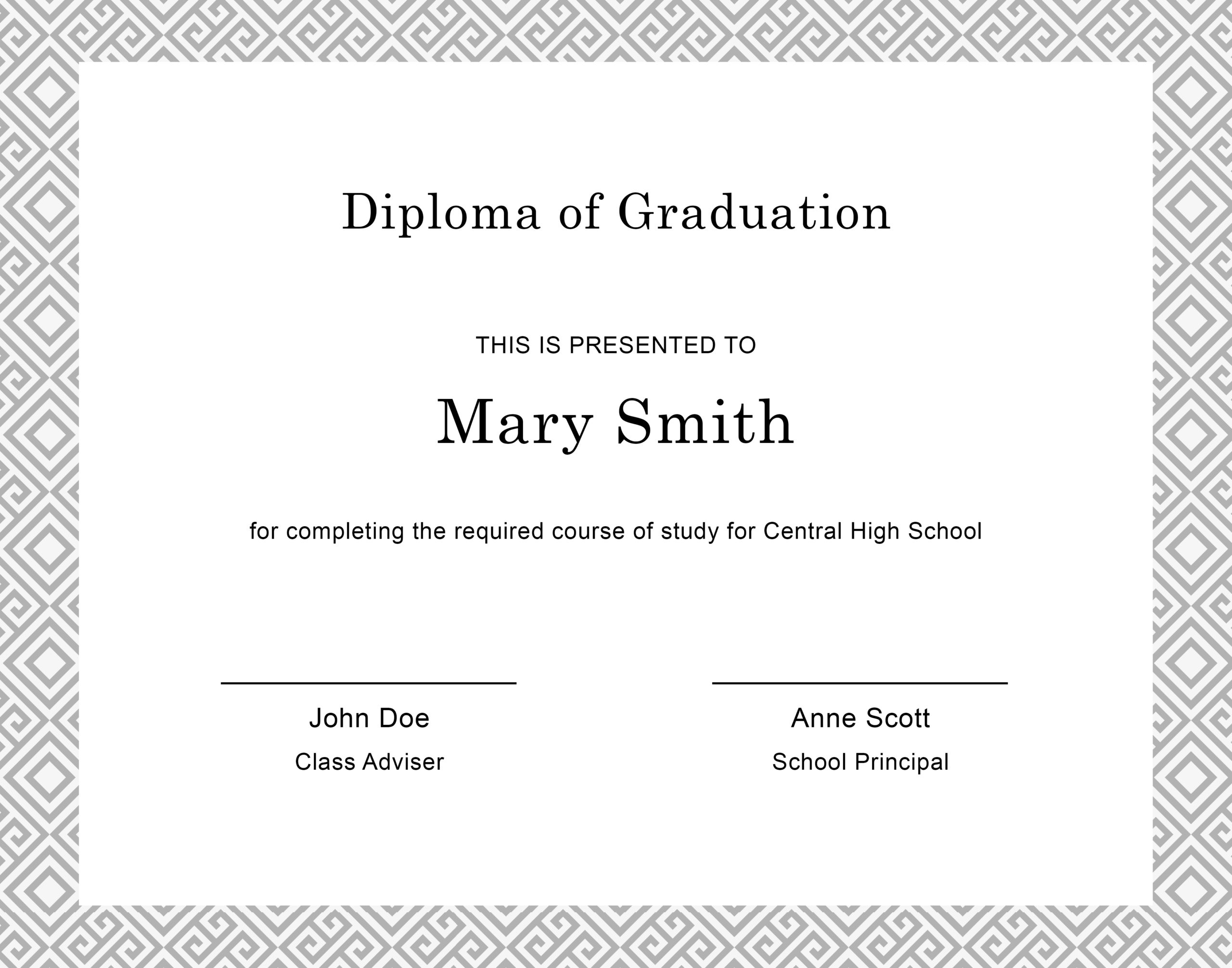 Free Printable Degree Templates