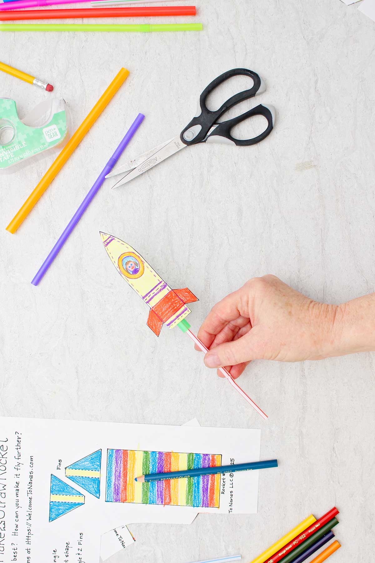 3 Cool Ways To Make Straw Rockets Free Straw Rocket Template Welcome To Nana s