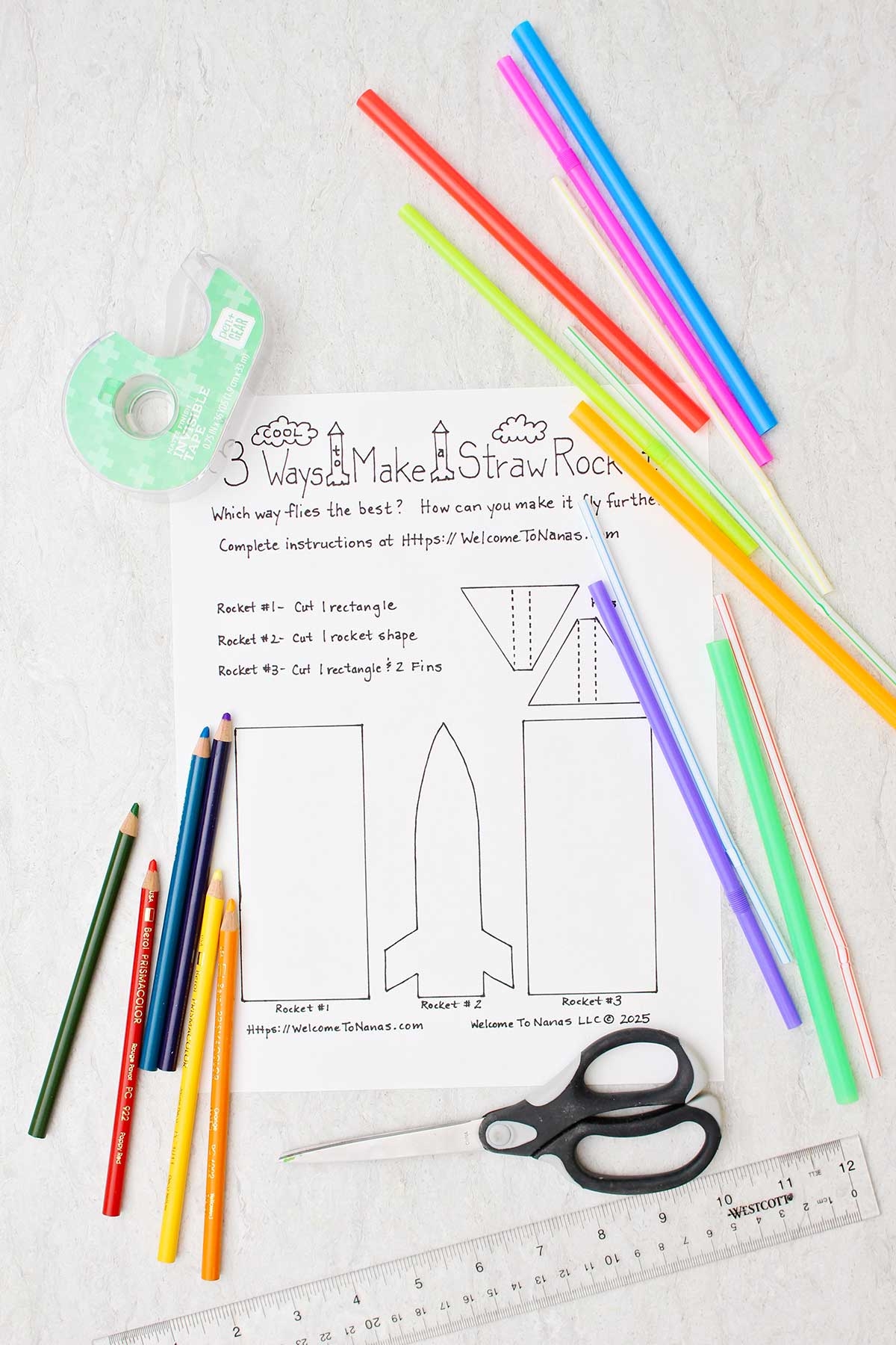 3 Cool Ways To Make Straw Rockets Free Straw Rocket Template Welcome To Nana s