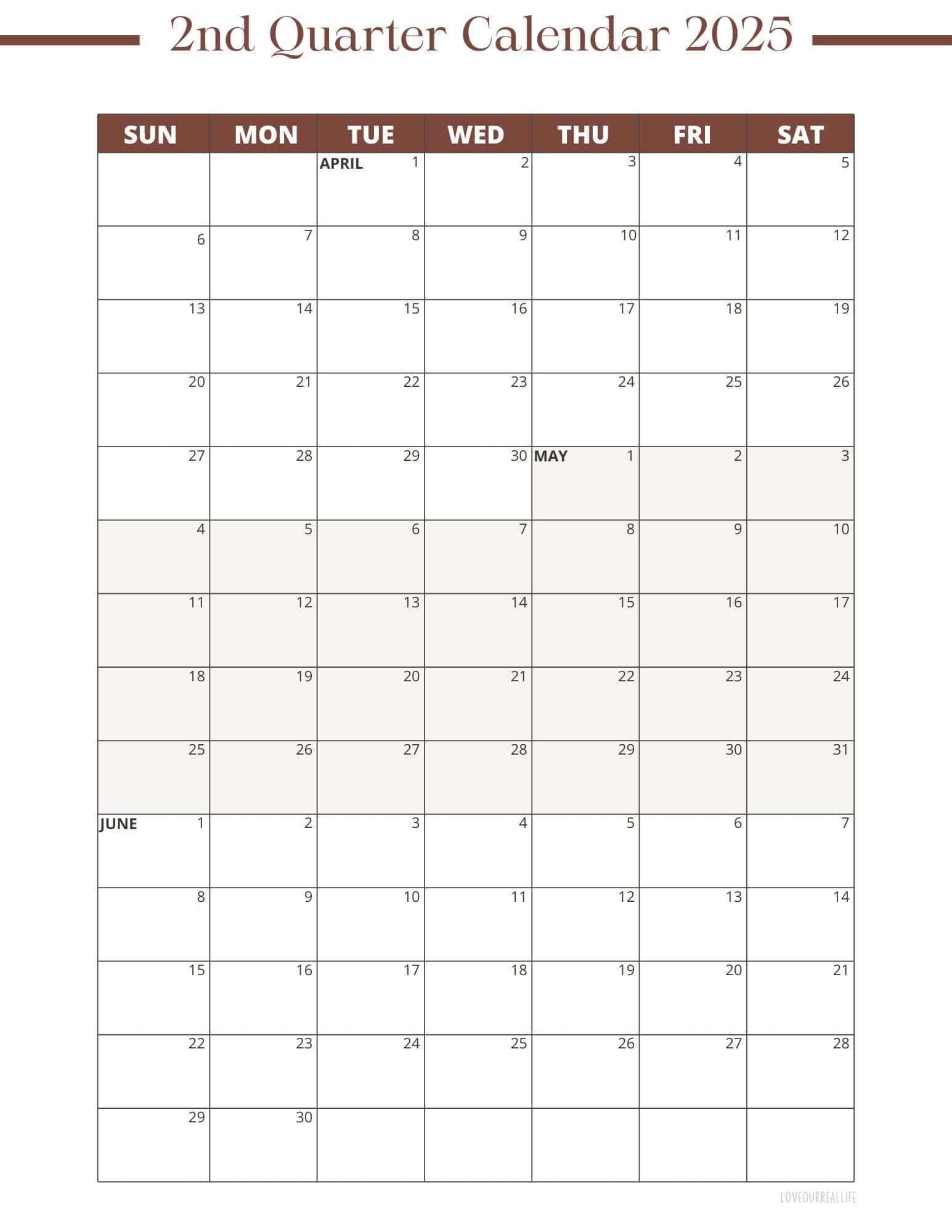 Three Month Calendar Free Printable