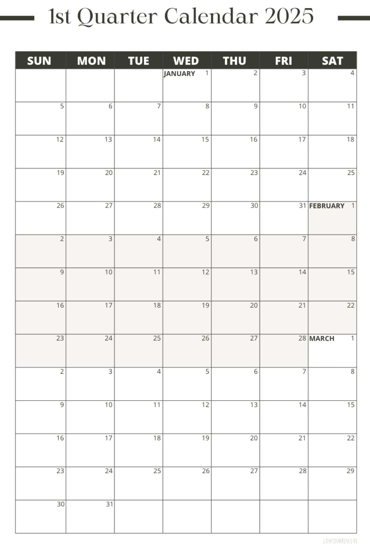 Printable Blank Calendar For Three Months