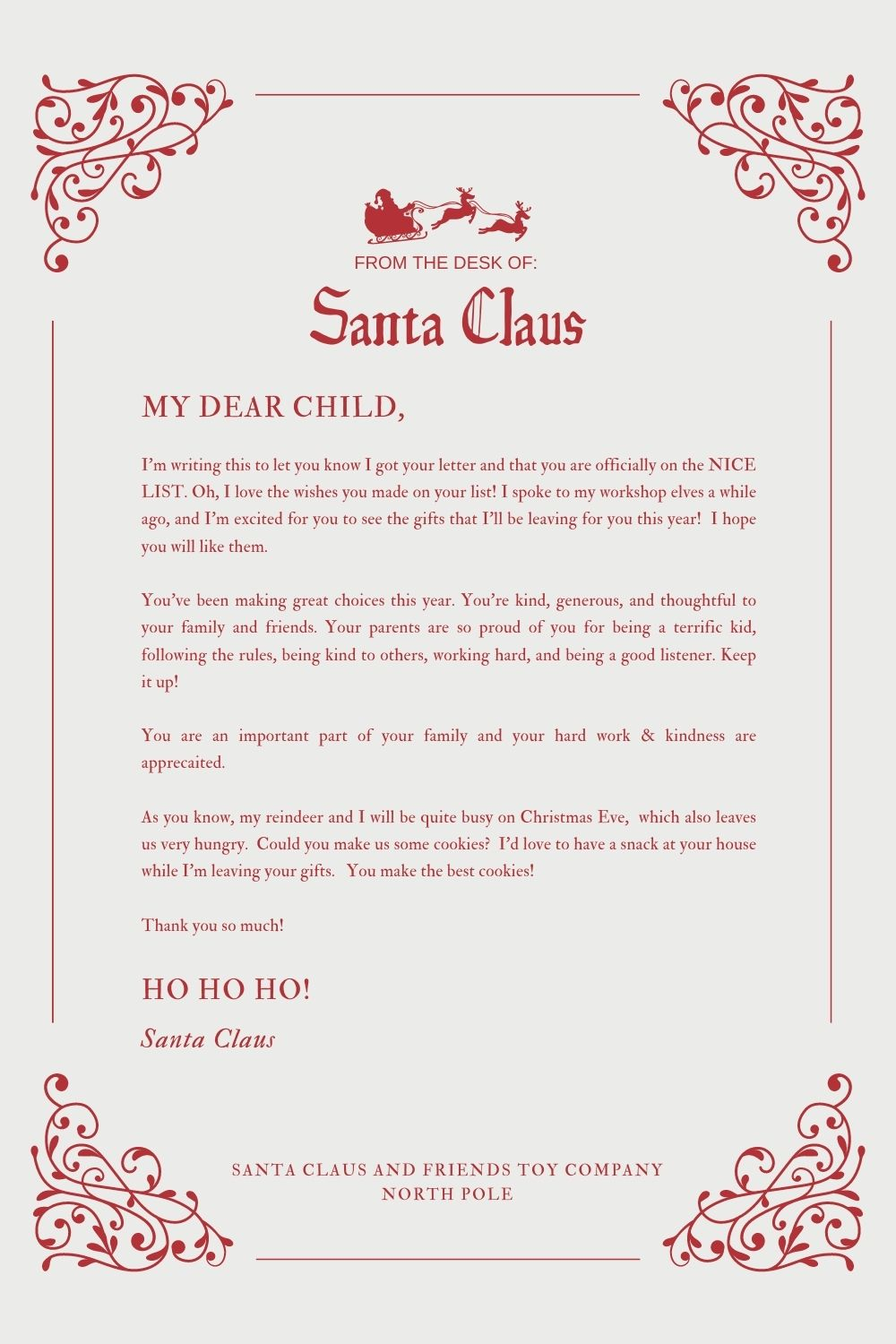 30 Free Santa Letter Templates To Print U0026 Use right Now Your Worksheets Library