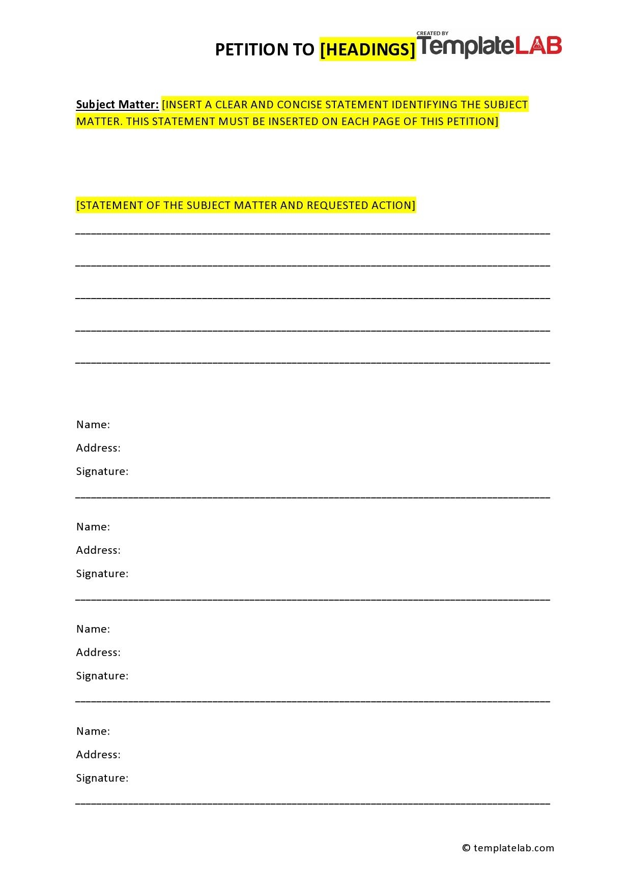 30 Petition Templates How To Write Petition Guide