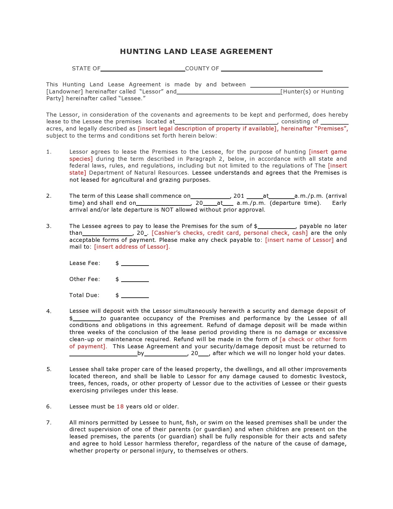 37 FREE Land Lease Agreements Word U0026 PDF TemplateLab
