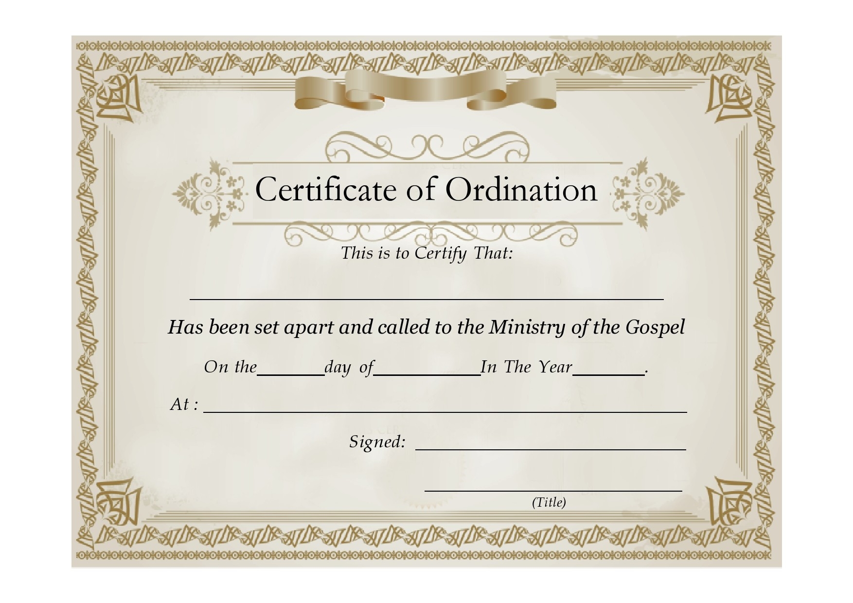 Free Printable Religious Certificate Templates