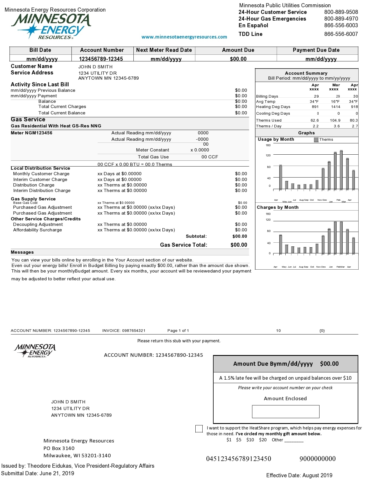 Printable Blank Utility Bill Template Water Printable Blank Utility Bill Template Water
