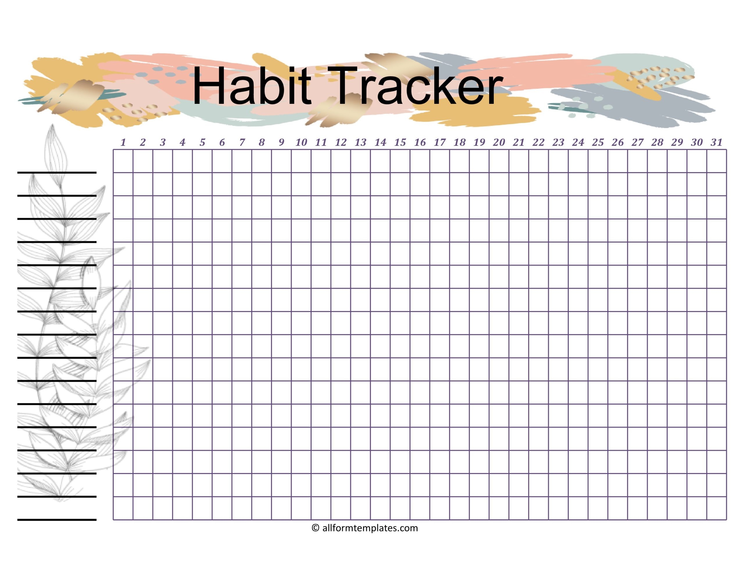 40 Printable Habit Tracker Templates FREE TemplateLab Worksheets Library