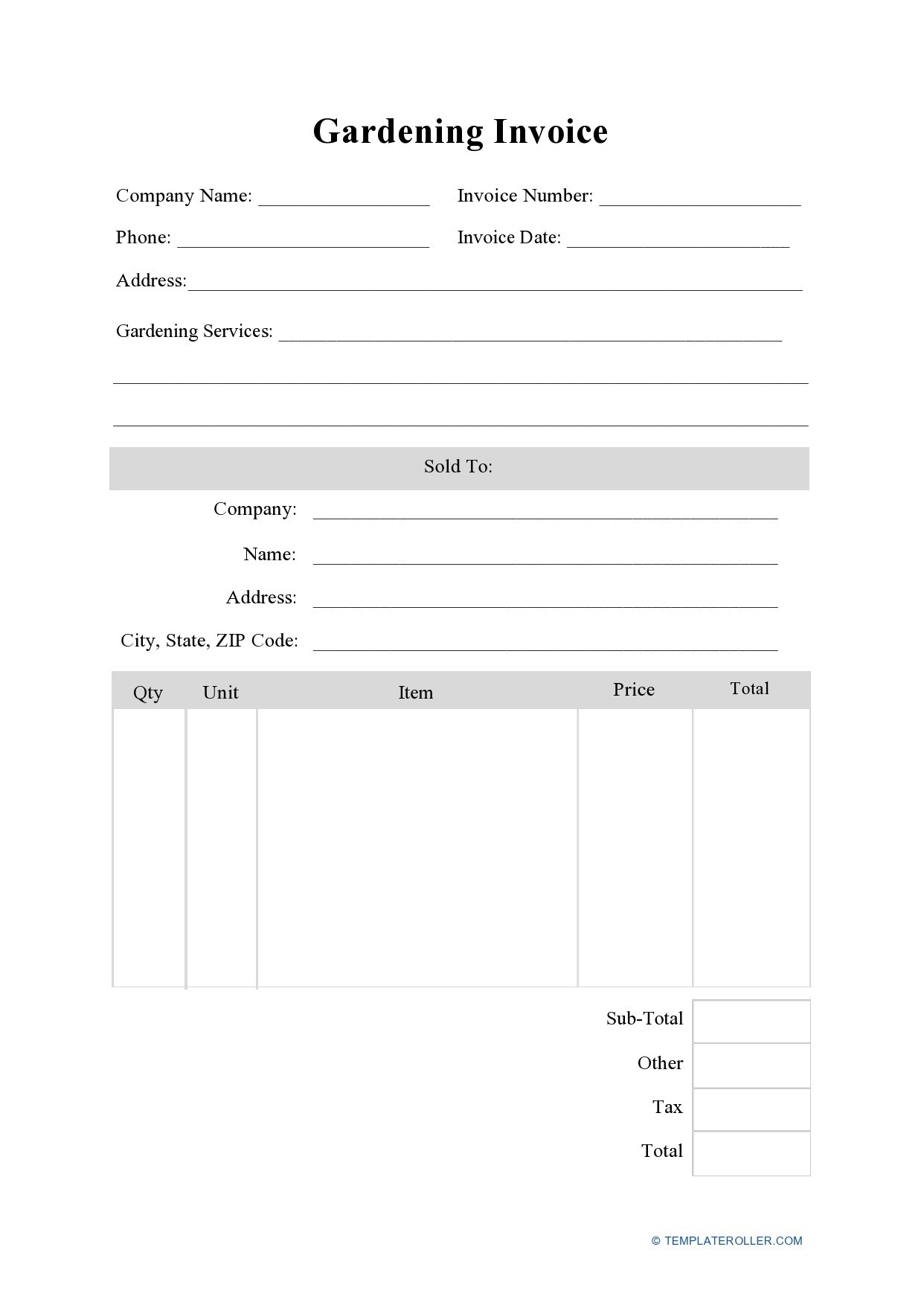 40 Printable Landscaping Invoice Templates u0026 Examples 