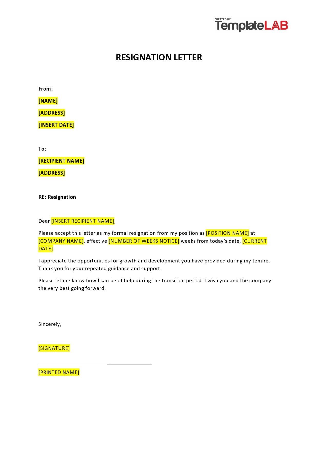 40 Two Weeks Notice Letters u0026 Resignation Letter Templates 40 Two Weeks Notice Letters u0026 Resignation Letter Templates