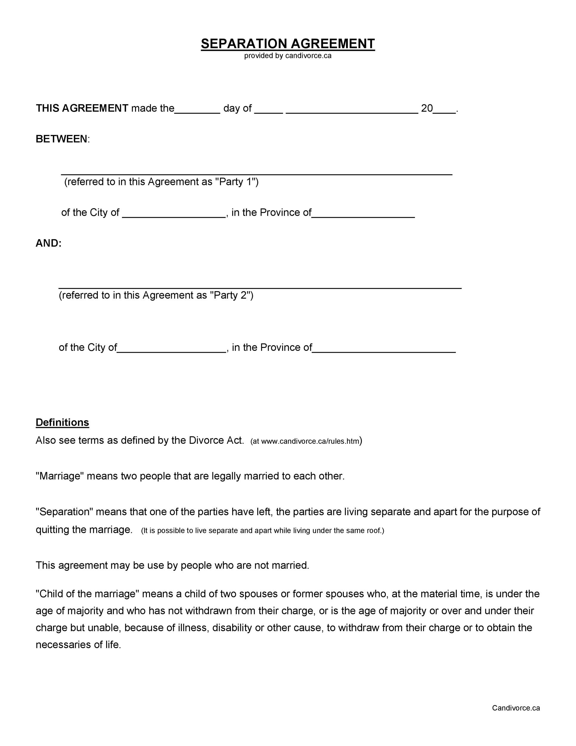 43 Best Separation Agreement Templates u0026 Separation Papers 43 Best Separation Agreement Templates u0026 Separation Papers