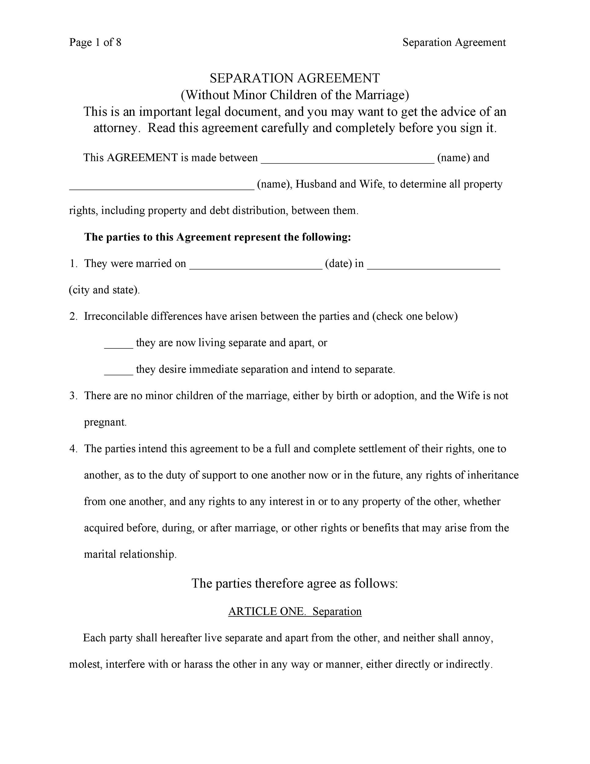 43 Best Separation Agreement Templates u0026 Separation Papers 43 Best Separation Agreement Templates u0026 Separation Papers