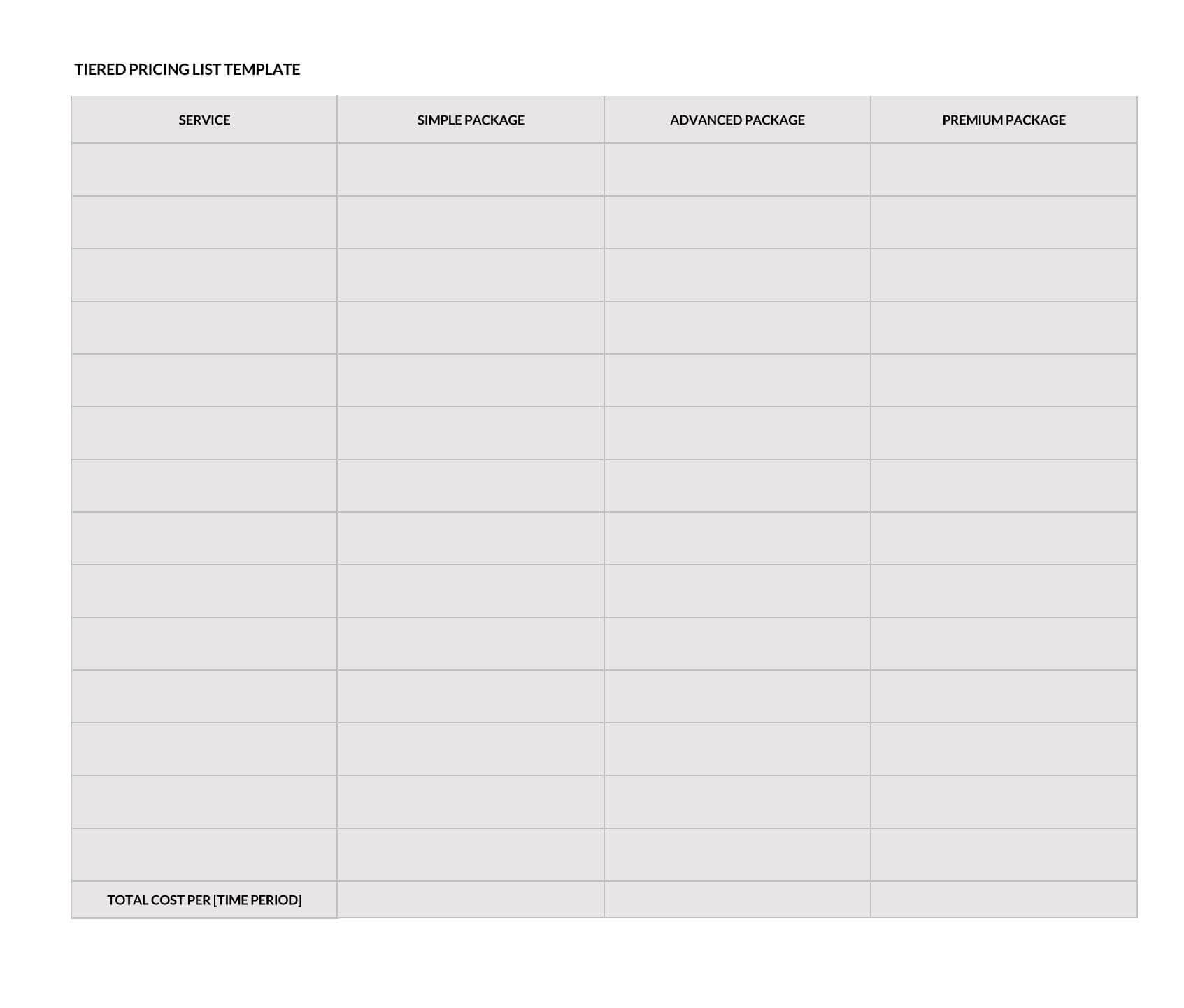 45 Free Printable Price List Templates Word Excel PDF 