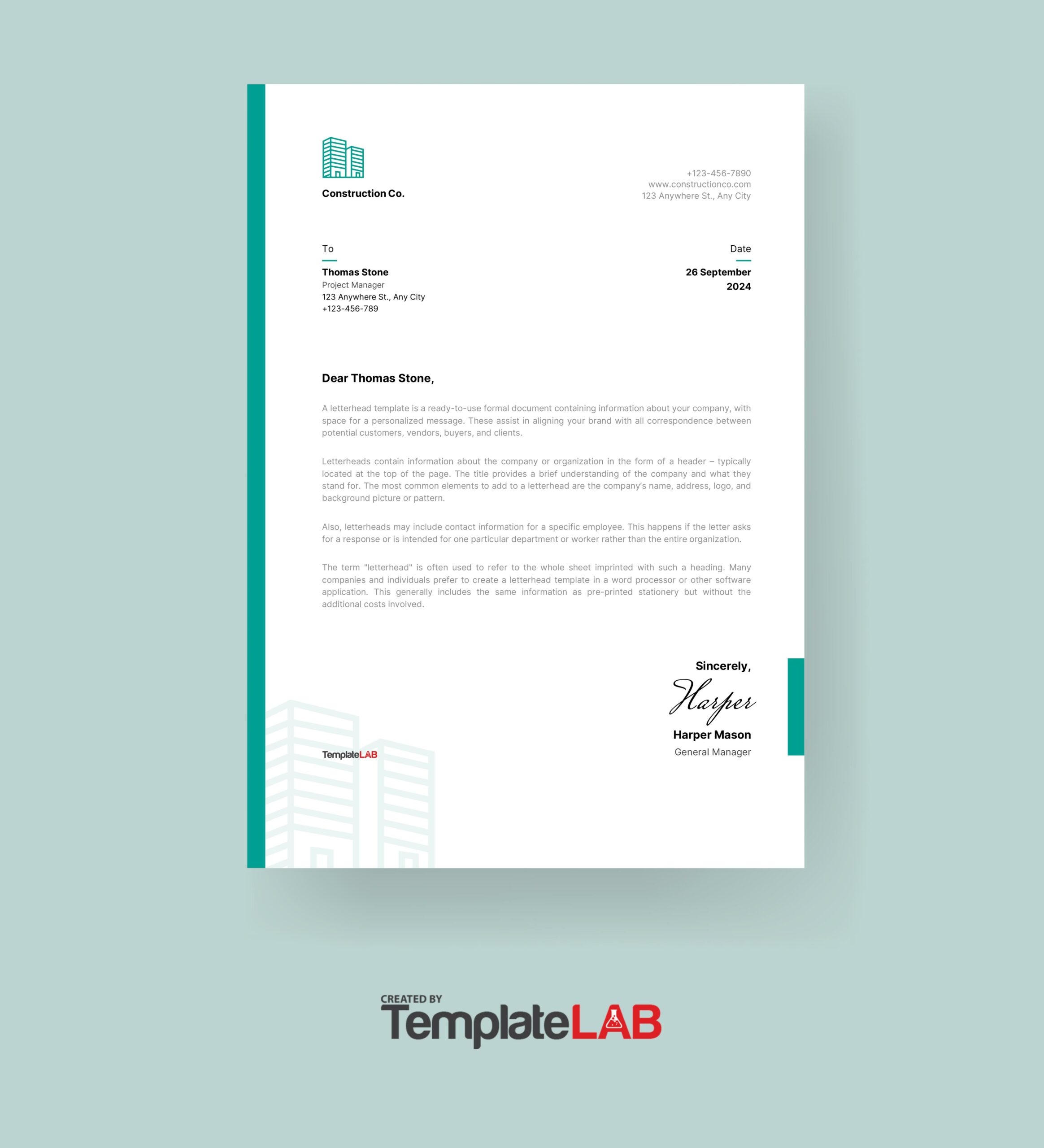 Free Printable Letterhead Templates Uk