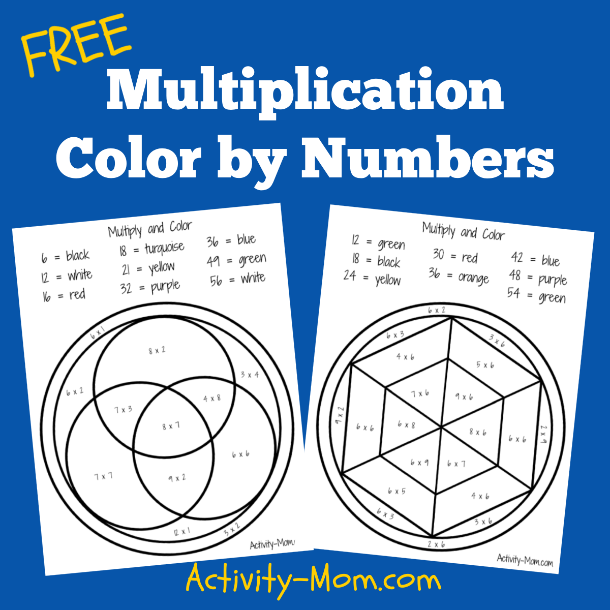 5 Free Multiplication Color By Number Worksheets The Activity Mom