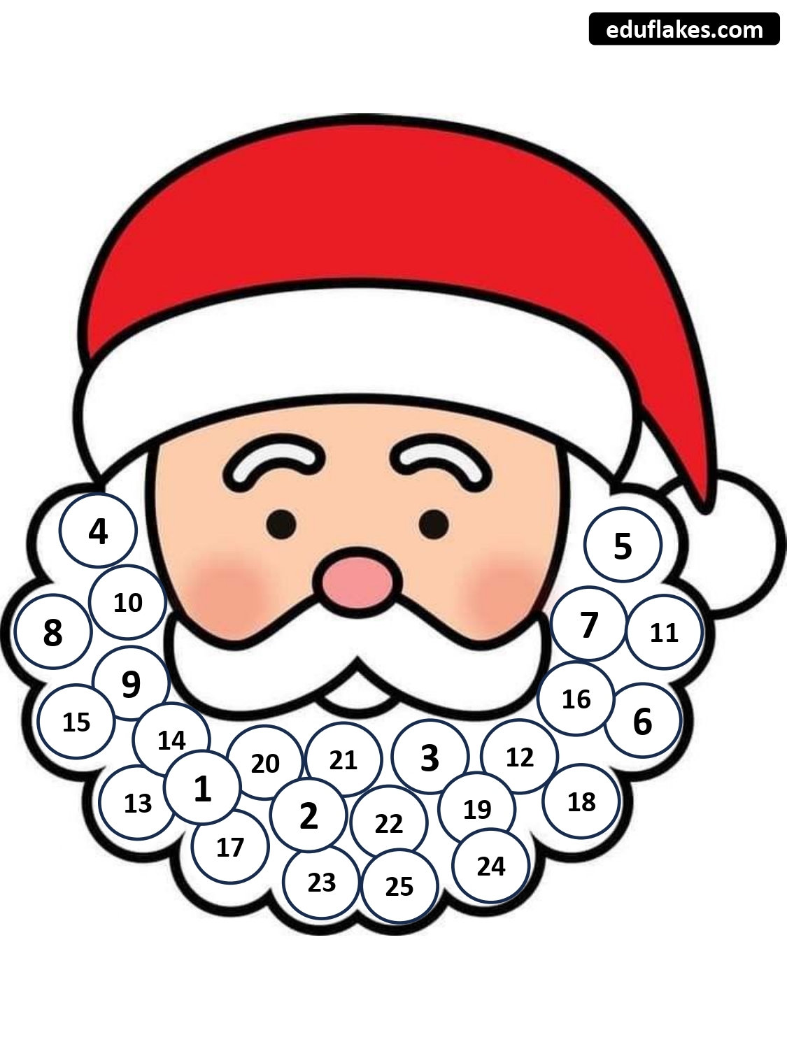 5 Santa Face Advent Calendars For Kids Free PDF Templates 5 Santa Face Advent Calendars For Kids Free PDF Templates