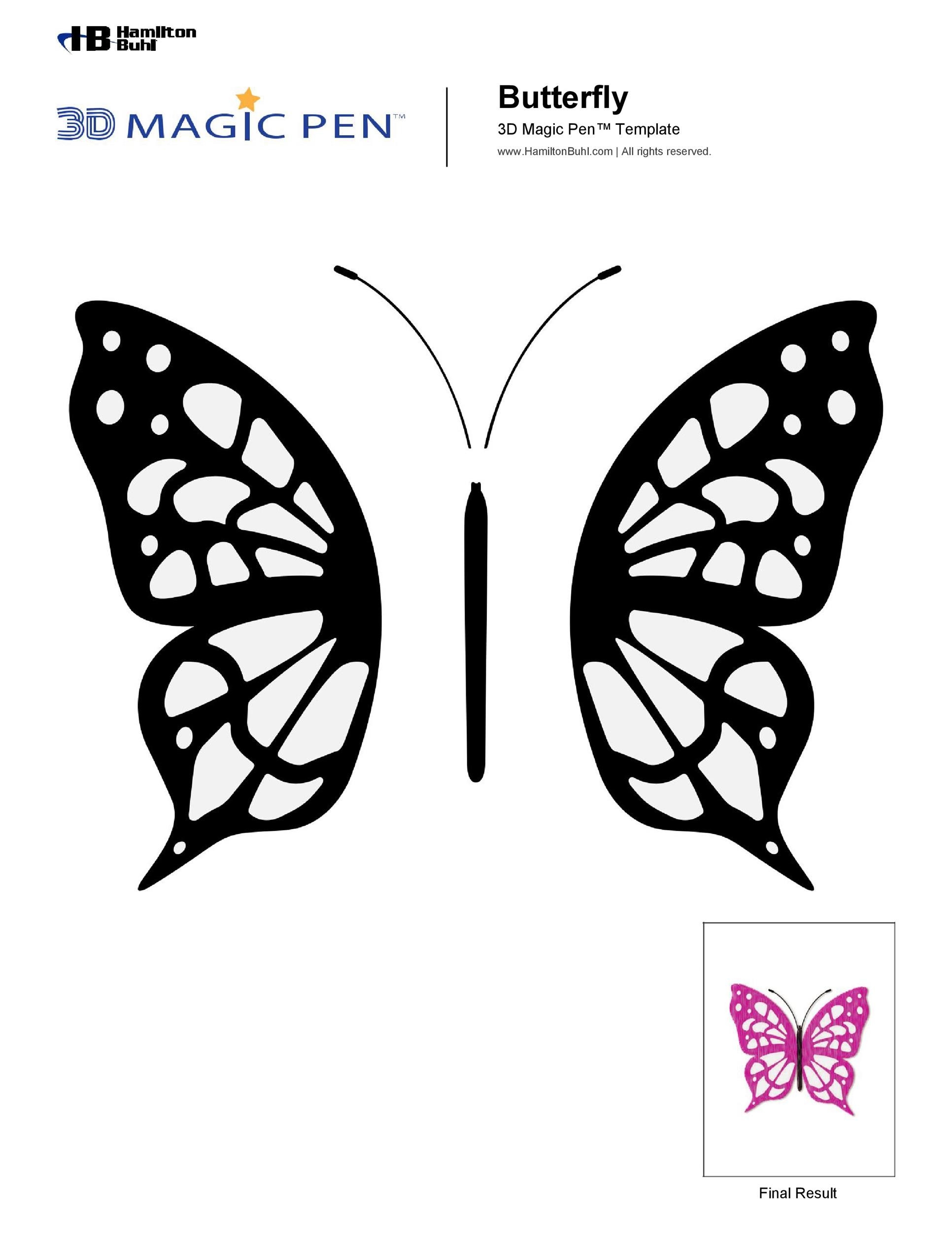 Free Butterfly Printable Template Multiple Sizes