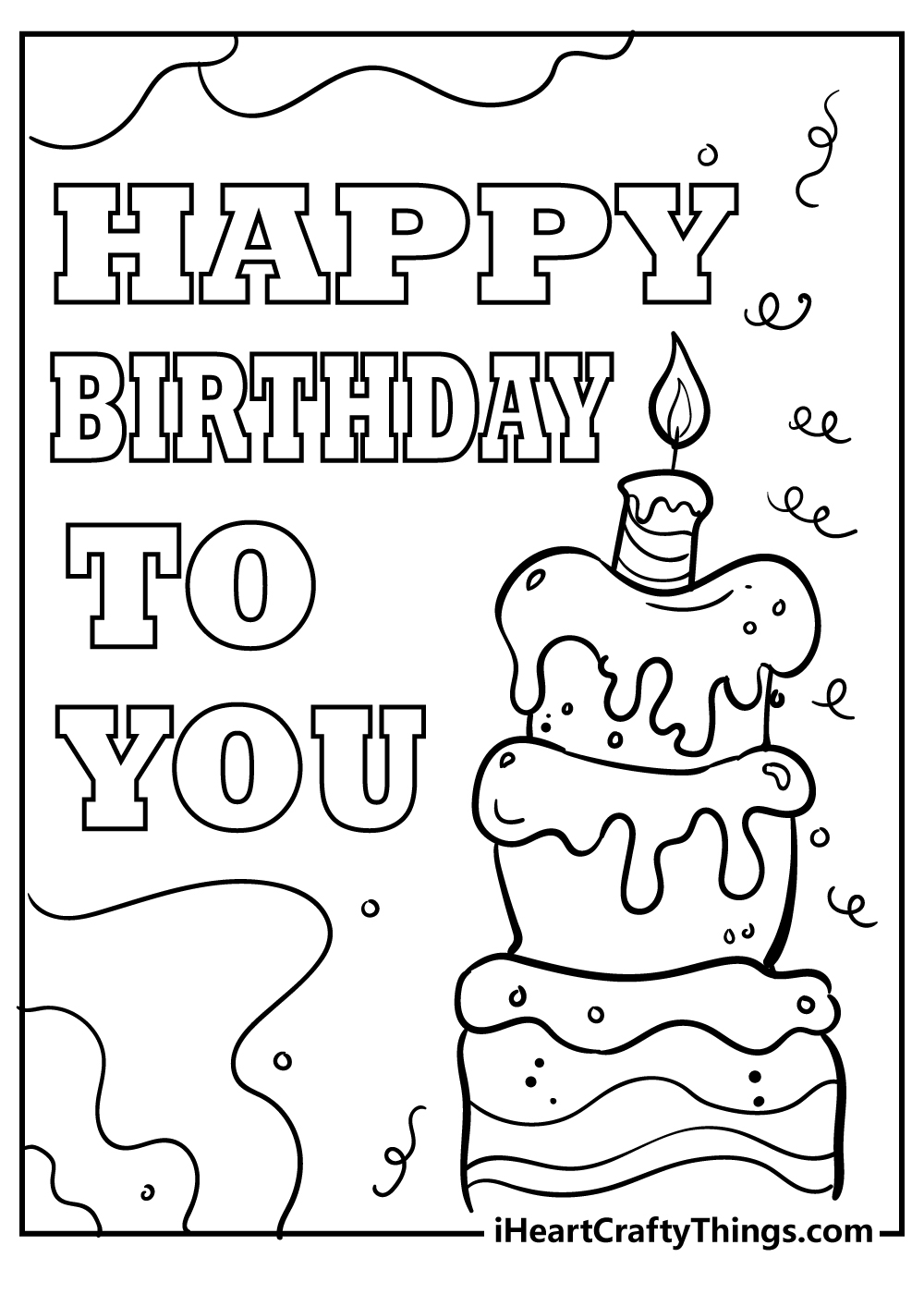 Free Printable Birthday Card To Color