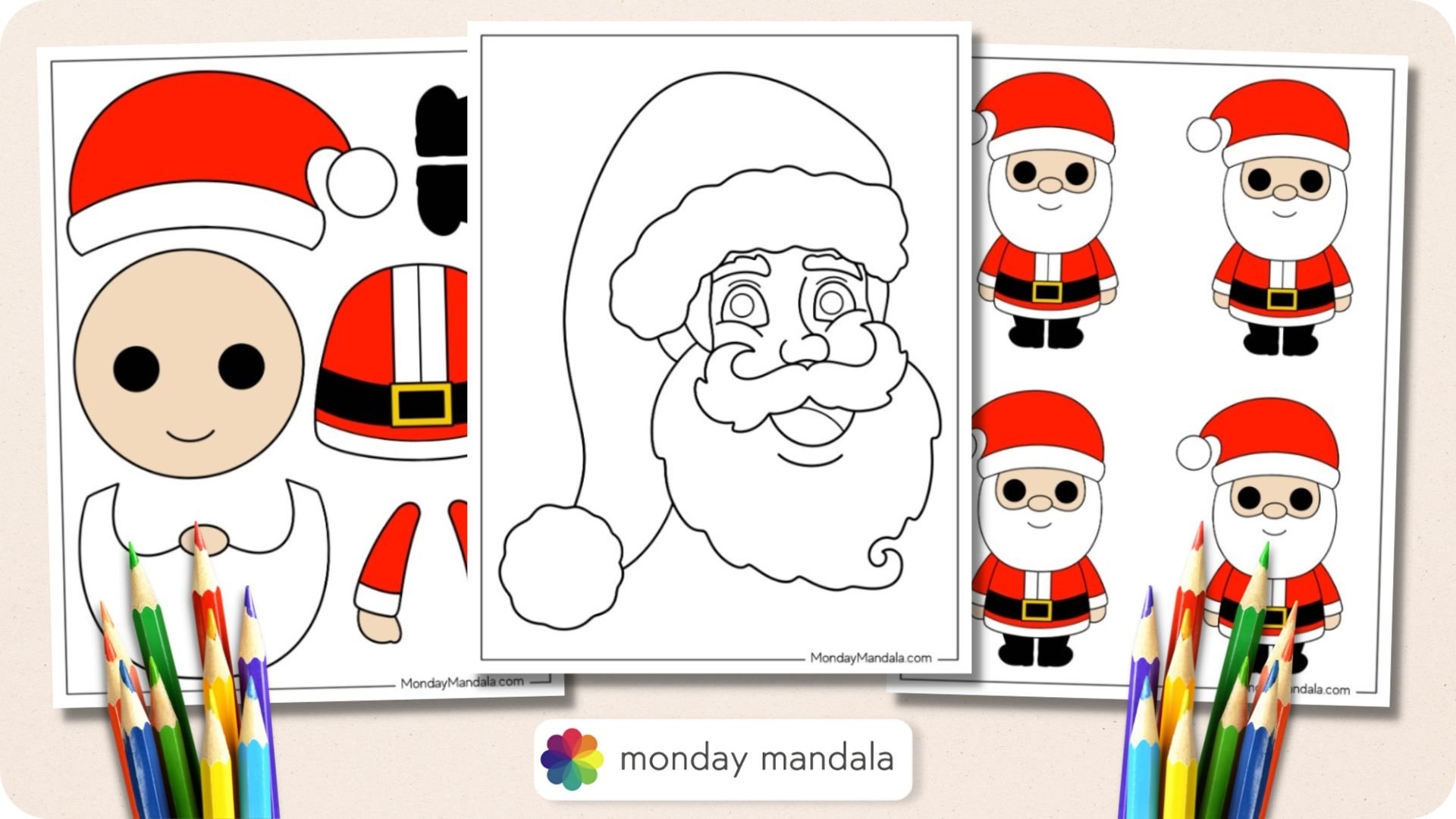 Free Printable Template Of Santa