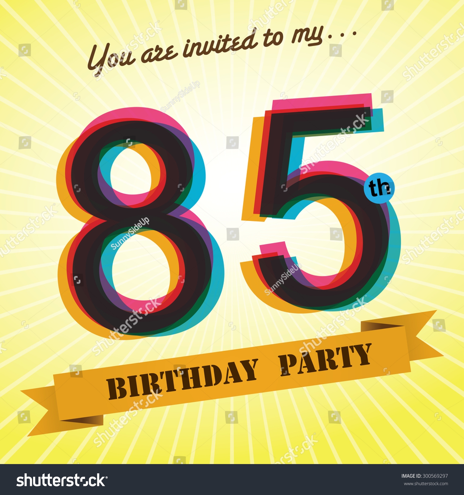 85th Birthday Party Invite Template Design Stock Vector Royalty 85th Birthday Party Invite Template Design Stock Vector Royalty