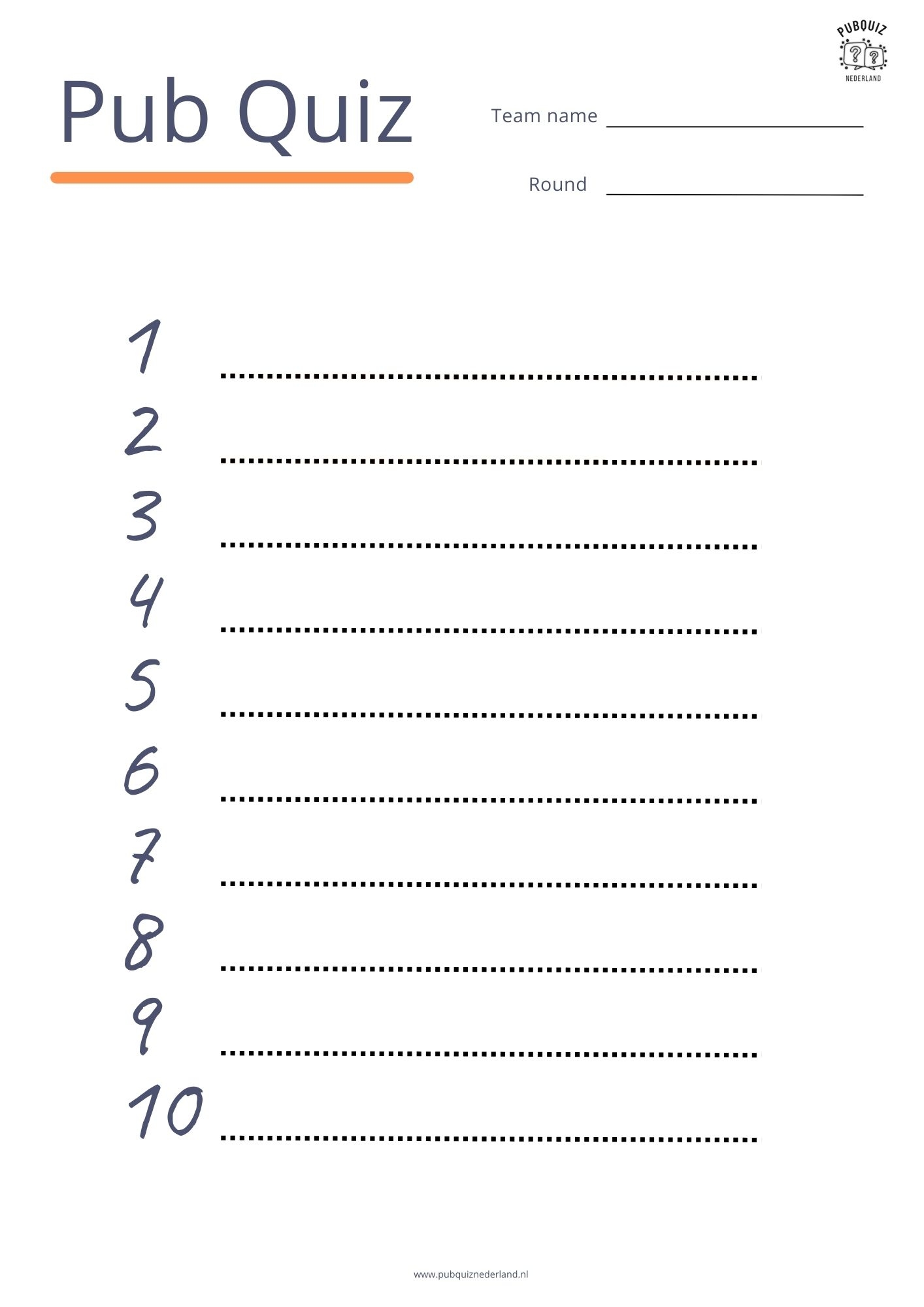 Free Printable Blank Trivia Answer Sheets