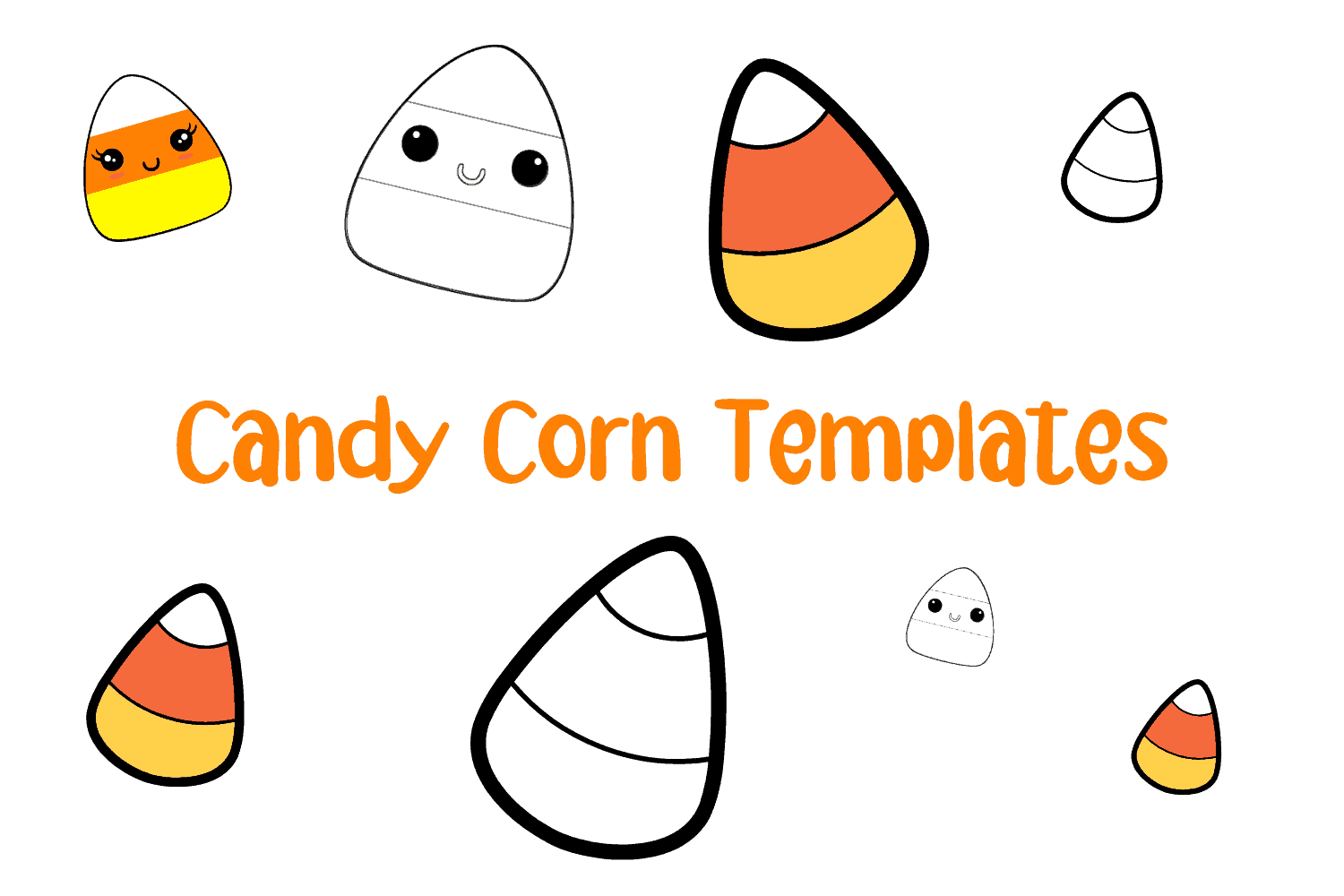 9 Cute Candy Corn Templates Black And White Color Cassie 