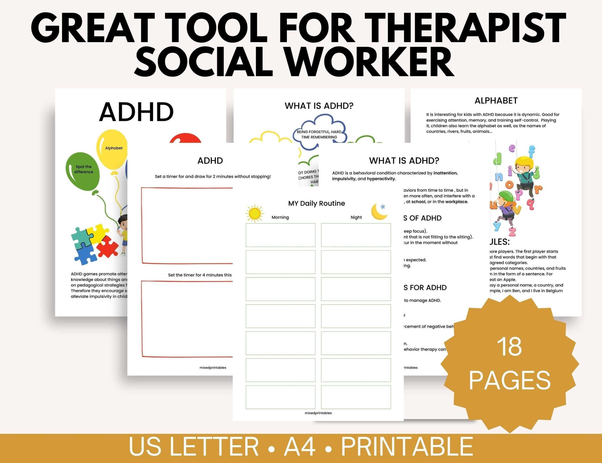 ADHD Play Therapy Workbook For Kids Printable Routine Charts Focus Activities U0026 Coping Skills 18 page Digital Download Etsy ADHD Play Therapy Workbook For Kids Printable Routine Charts Focus Activities U0026 Coping Skills 18 page Digital Download Etsy