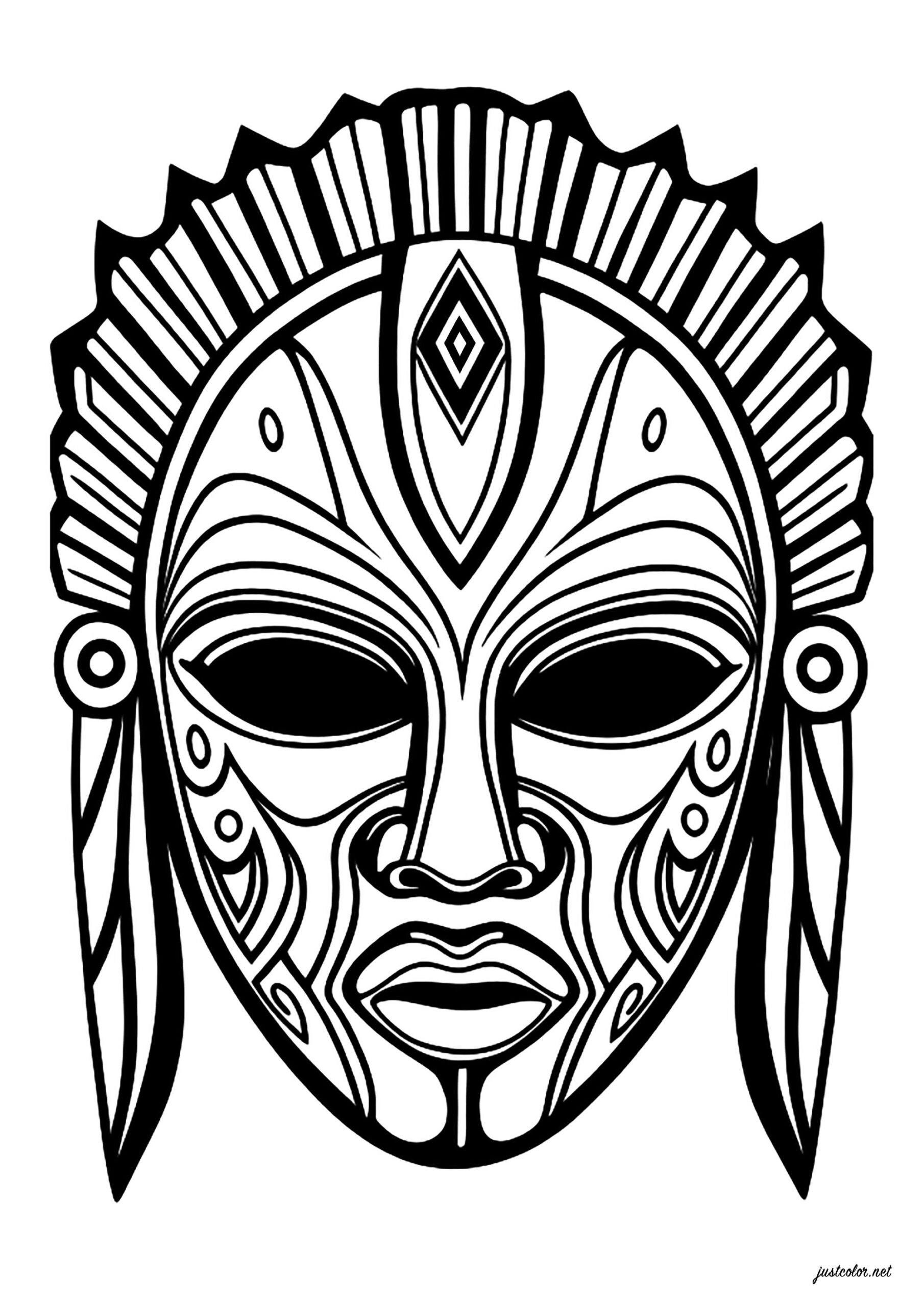 African Mask Africa Coloring Pages For Adults Page Page 1 