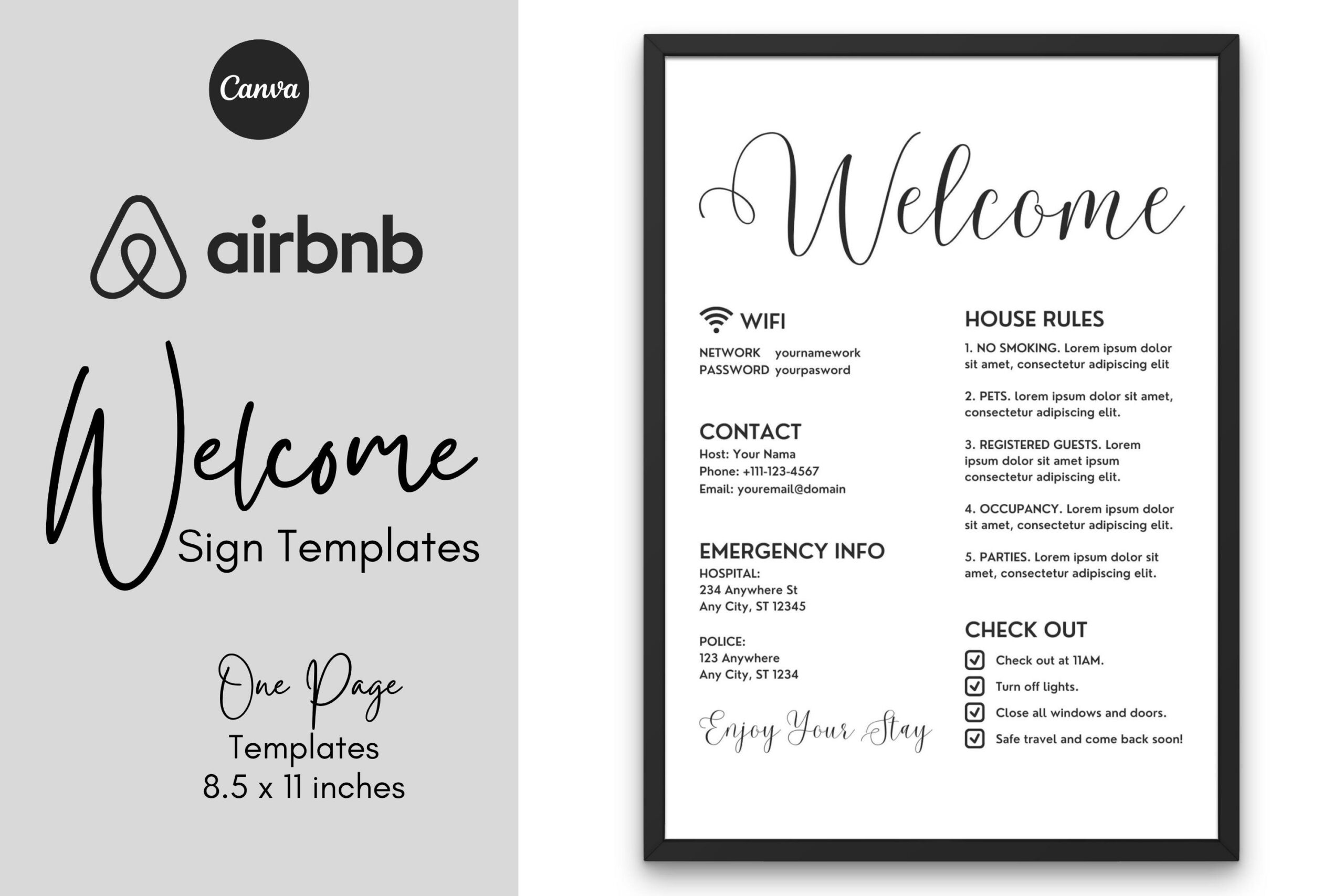 Airbnb Welcome Sign Templates Edit In Canva 2