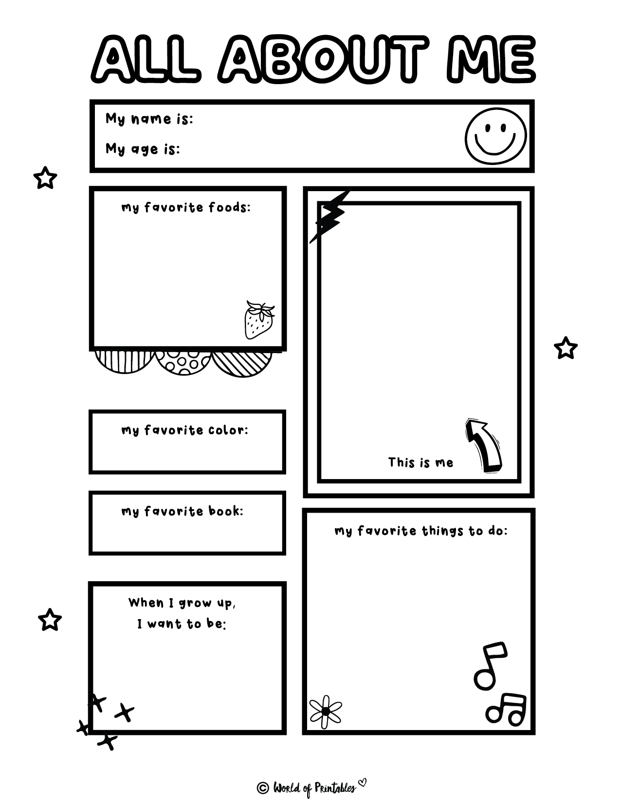 Free Printable All About Me Poster