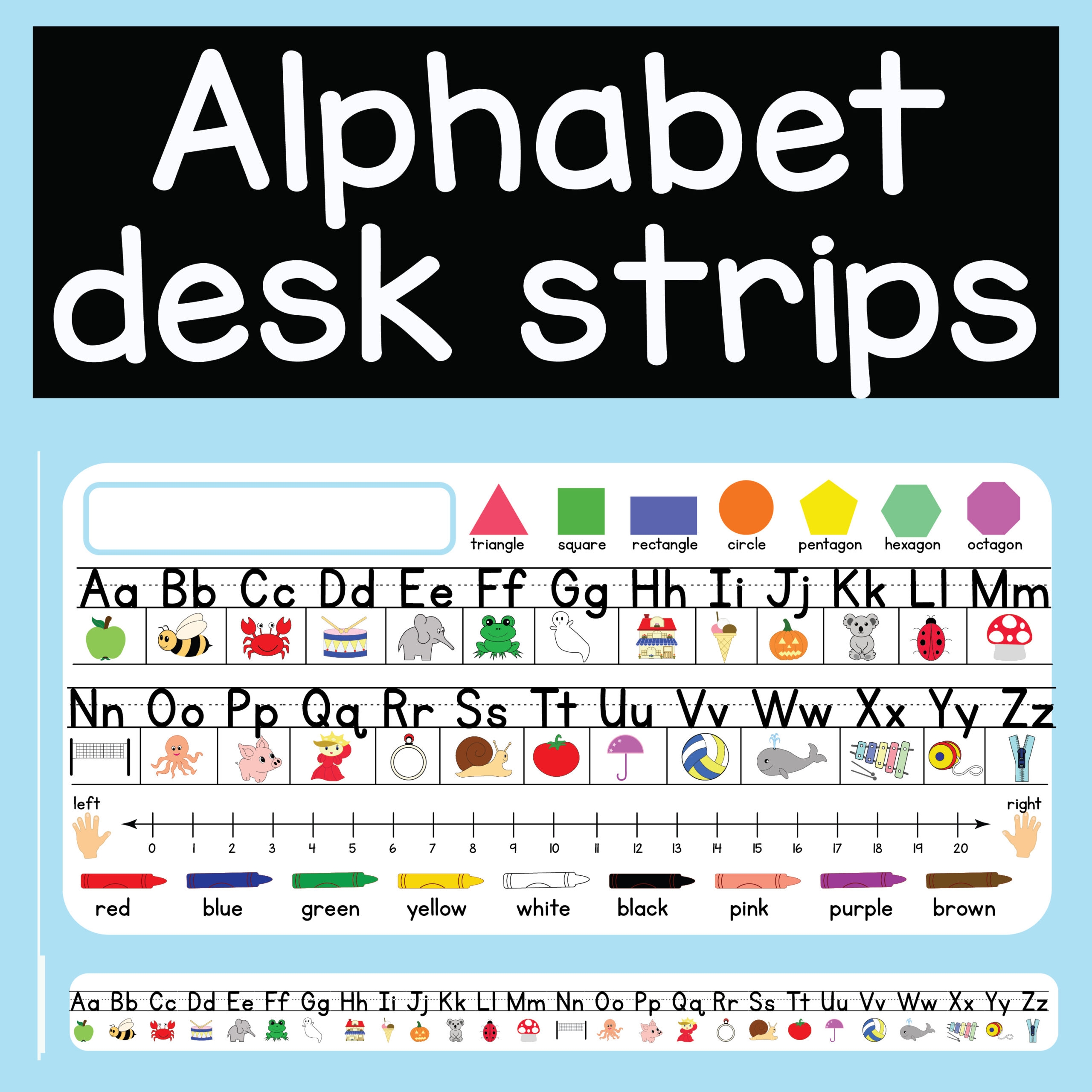 Alphabet Desk Strips With Editable Name Plates Made By Teachers