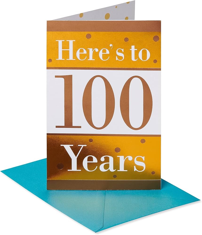 Amazon American Greetings 100th Birthday Card Here s To 100 Years Amazon American Greetings 100th Birthday Card Here s To 100 Years