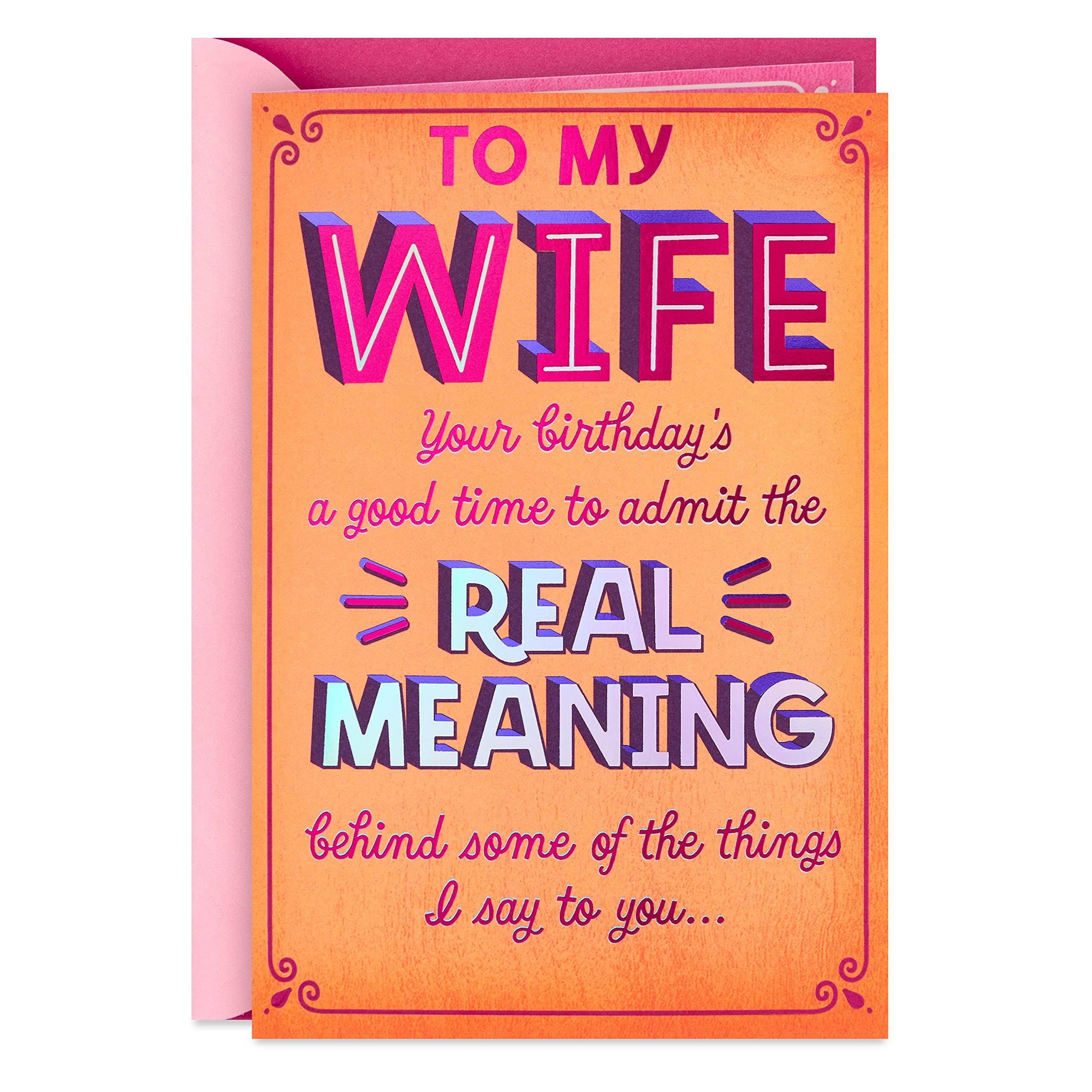 Amazon Hallmark Funny Birthday Card For Wife Really Mean It Office Products