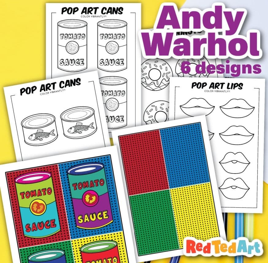 Andy Warhol Printable Art Activity Red Ted Art Kids Crafts