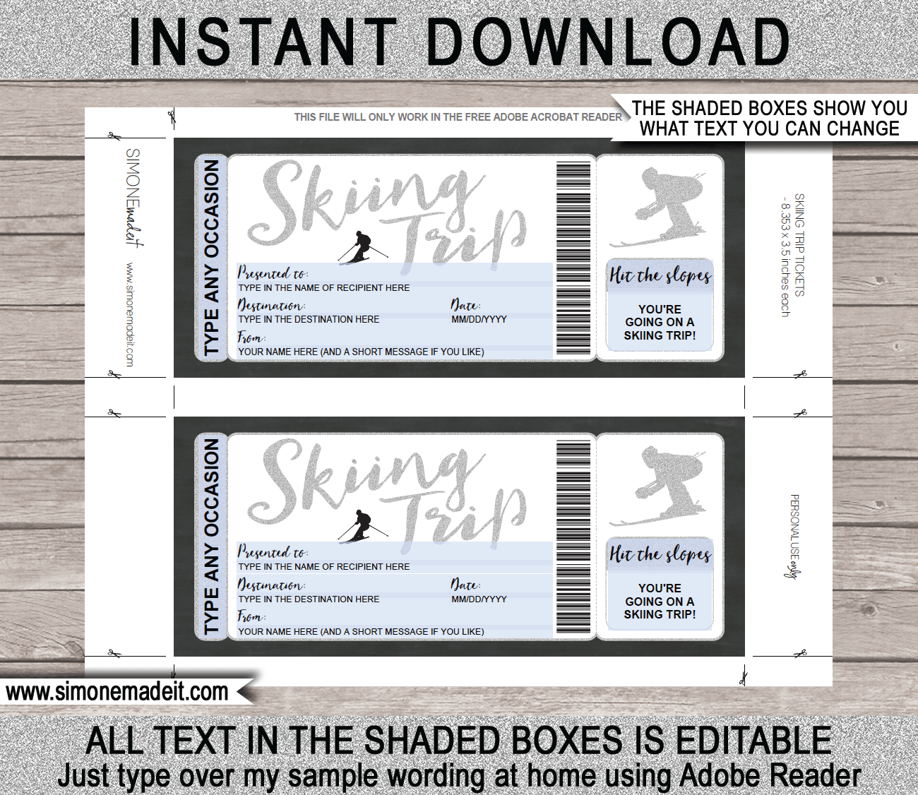 Free Printable Ski Pass Template